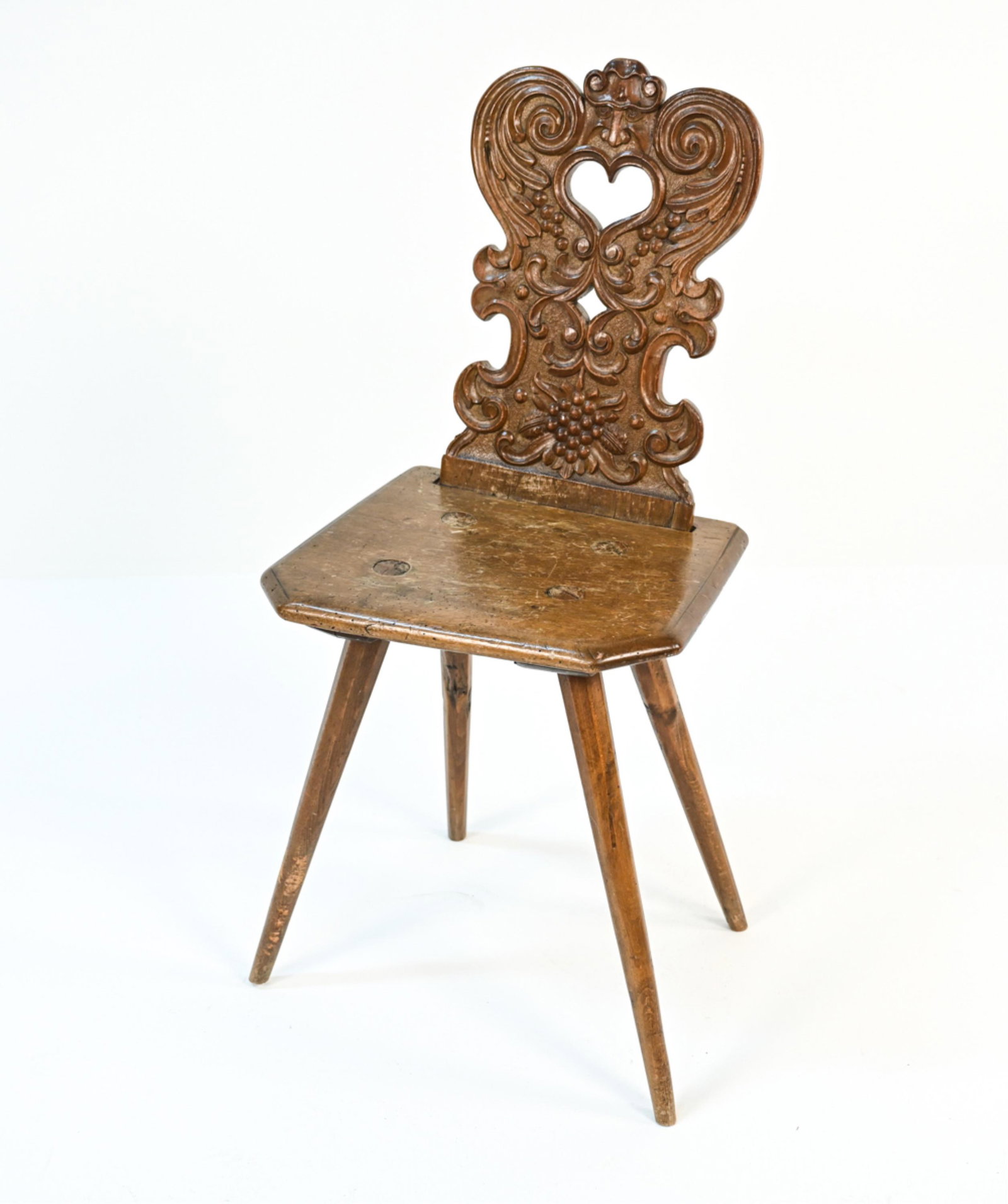 19TH C. CARVED SWISS ALPINE CHAIR (1 of 13)