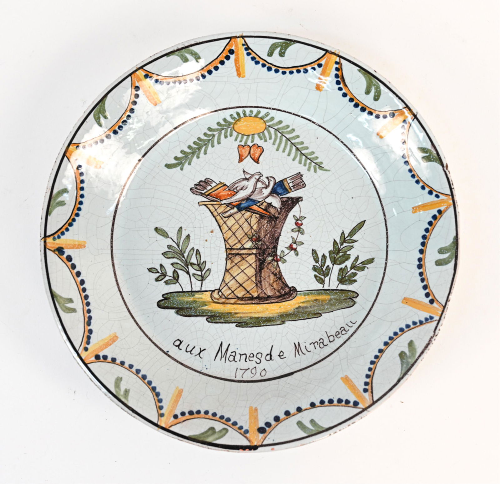 ANTIQUE FRENCH FAIENCE PLATE (1 of 8)