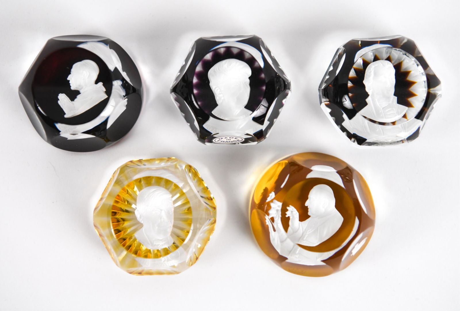 (5) BACCARAT SULPHIDE CRYSTAL PAPERWEIGHTS (1 of 13)