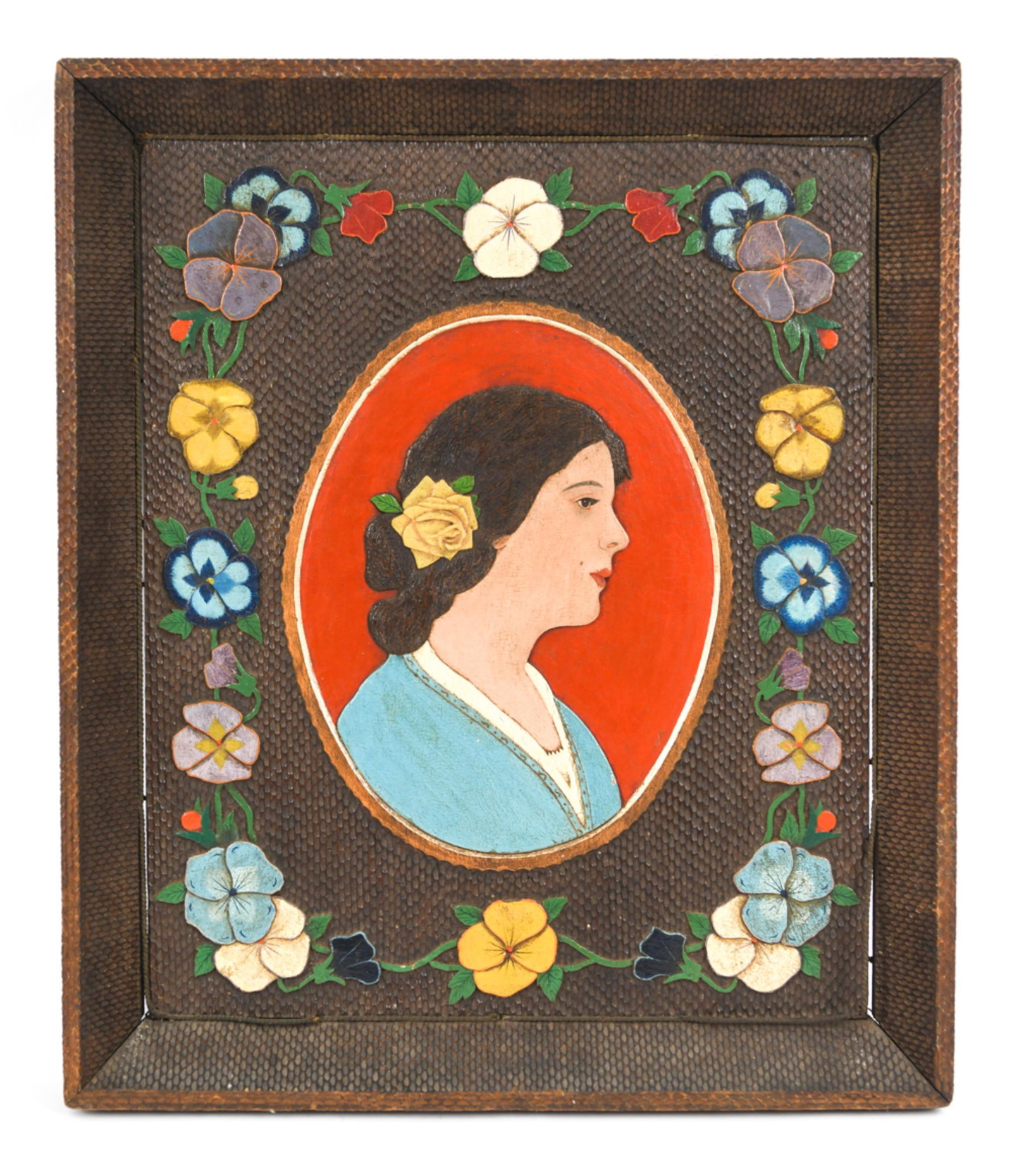 EARLY 20TH CENTURY OUTSIDER CARVED PAINTED PANEL (1 of 10)