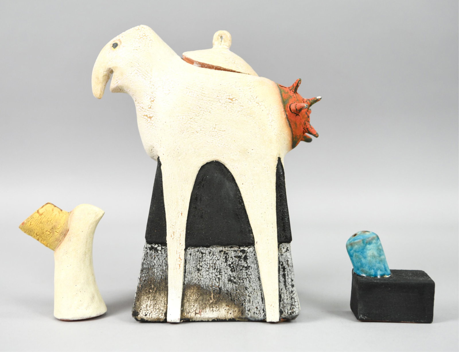 (3) OUTSIDER ART STUDIO POTTERY SCULPTURES (1 of 14)