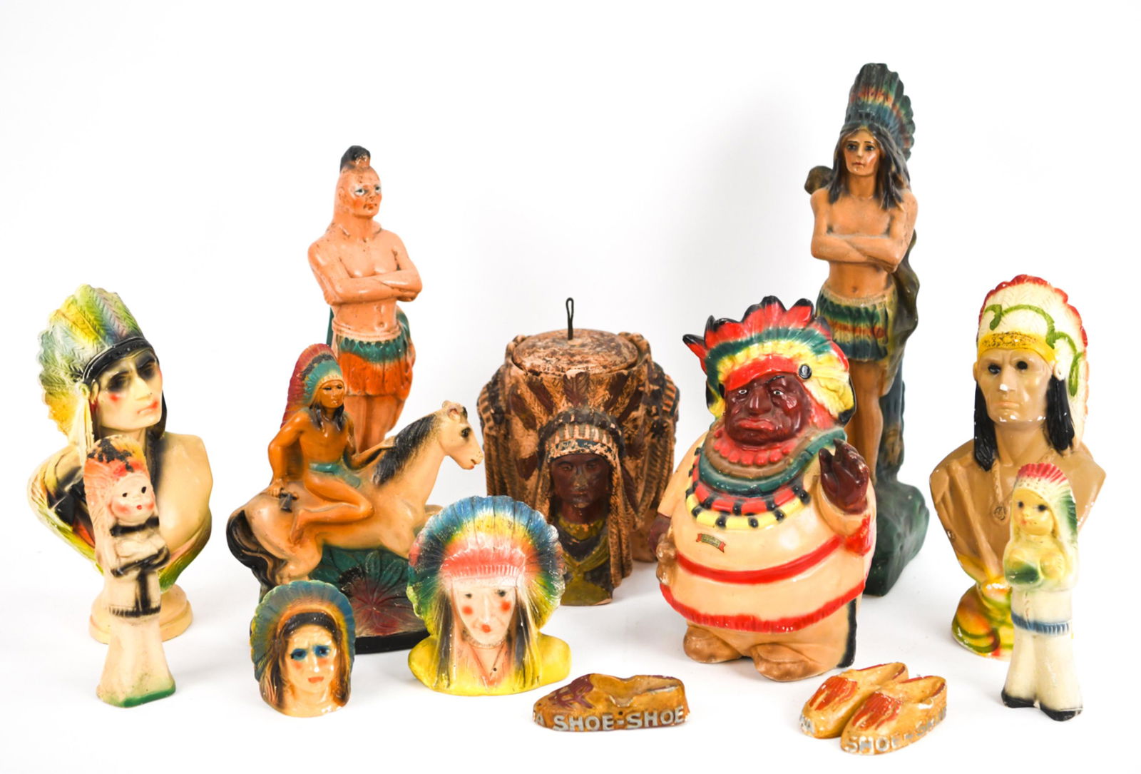 (13) NATIVE AMERICAN CARNIVAL CHALKWARE (1 of 20)