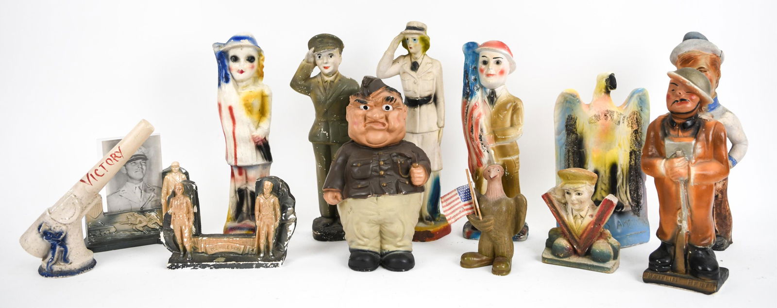 PATRIOTIC CARNIVAL CHALKWARE FIGURINE GROUPING (1 of 14)