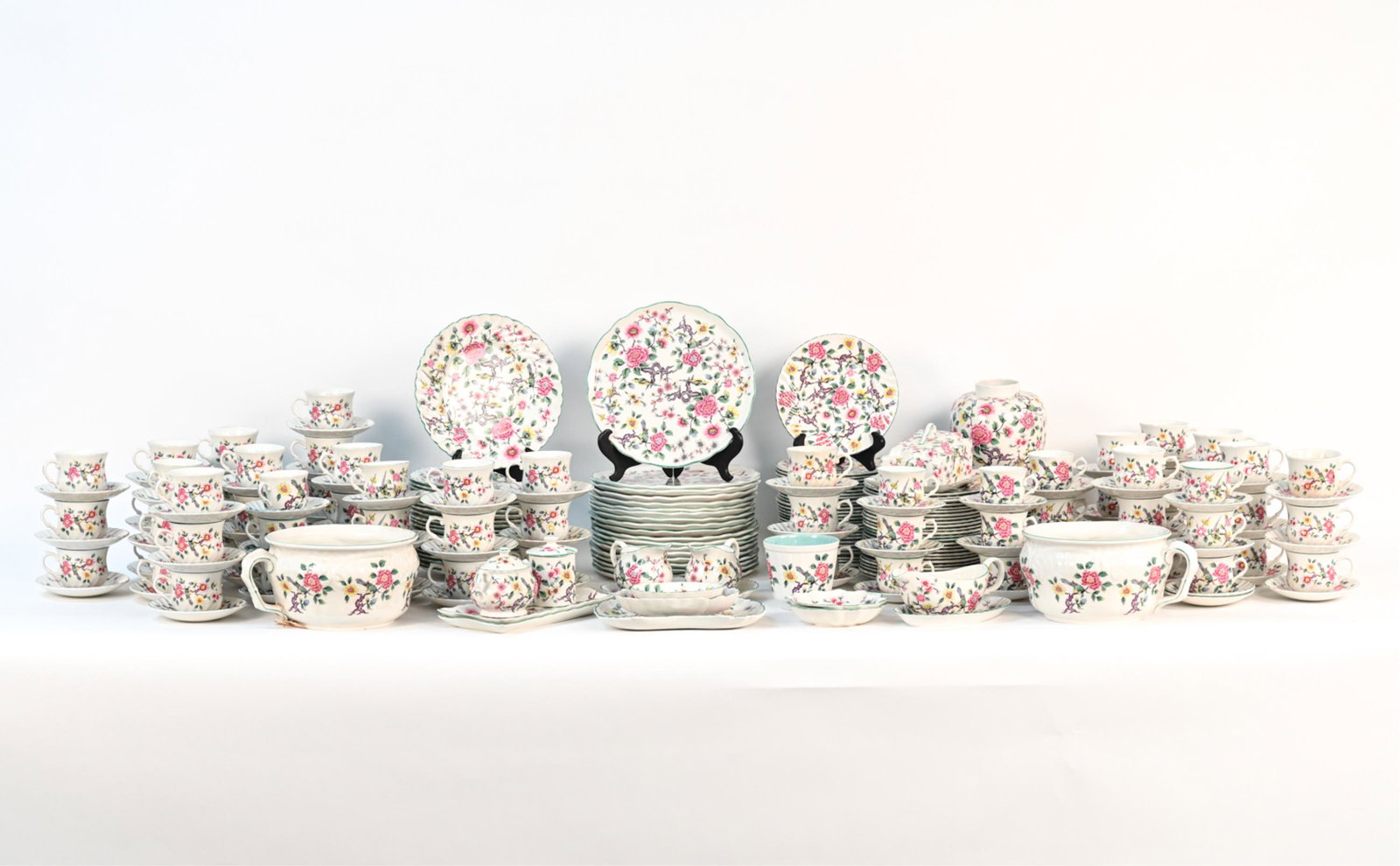 EXTENSIVE J. KENT "CHINESE ROSE" PORCELAIN SERVICE (1 of 17)