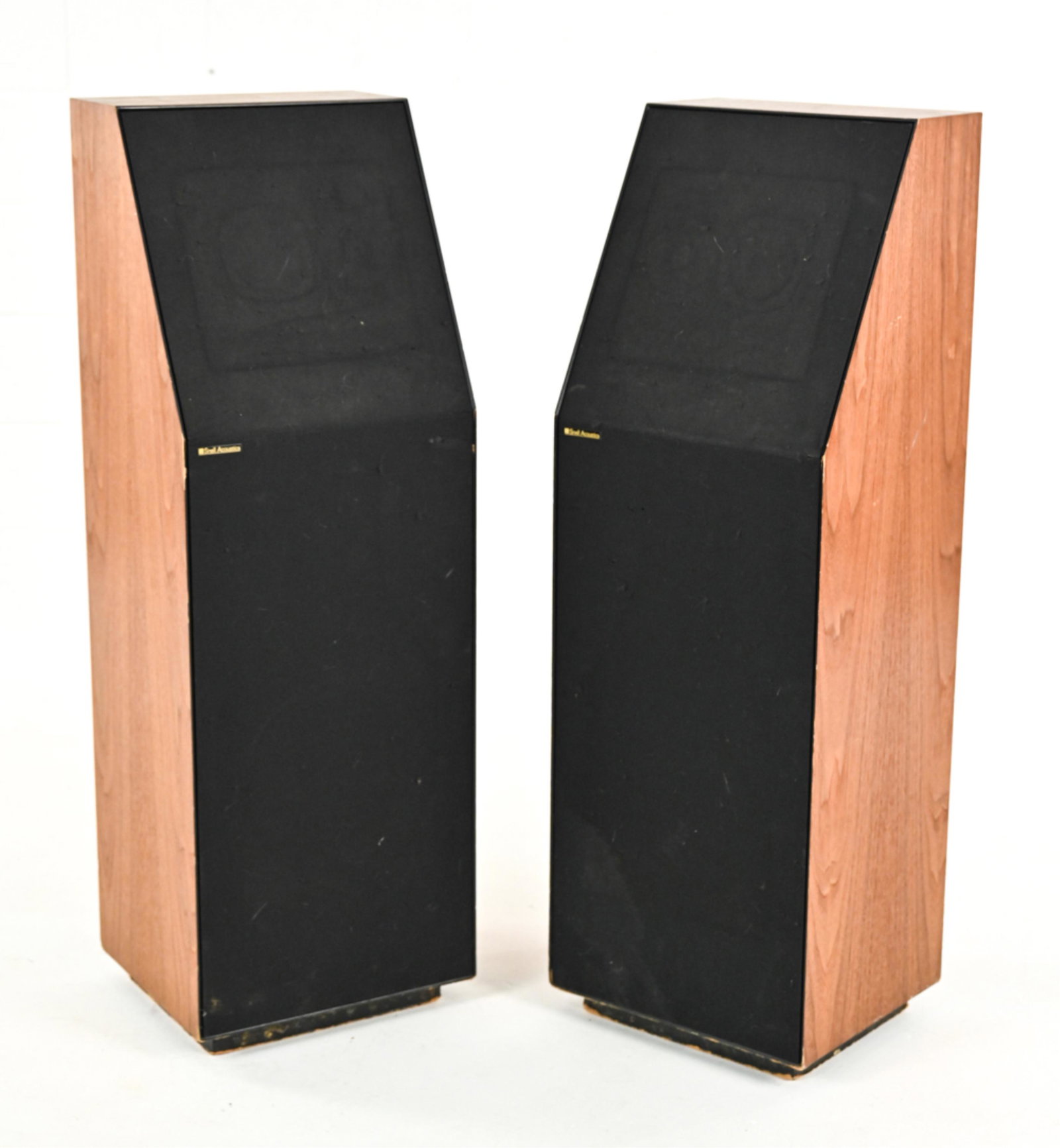 PAIR OF SNELL ACOUSTICS TYPE C LOUDSPEAKERS: Type C Loudspeakers by Snell Acoustics Inc. Dimensions: H 44" x W 14.75" x D 12.75" Condition: Chips and losses to veneer on boxes. Pulled threads to screens. One speaker appears to have been replaced