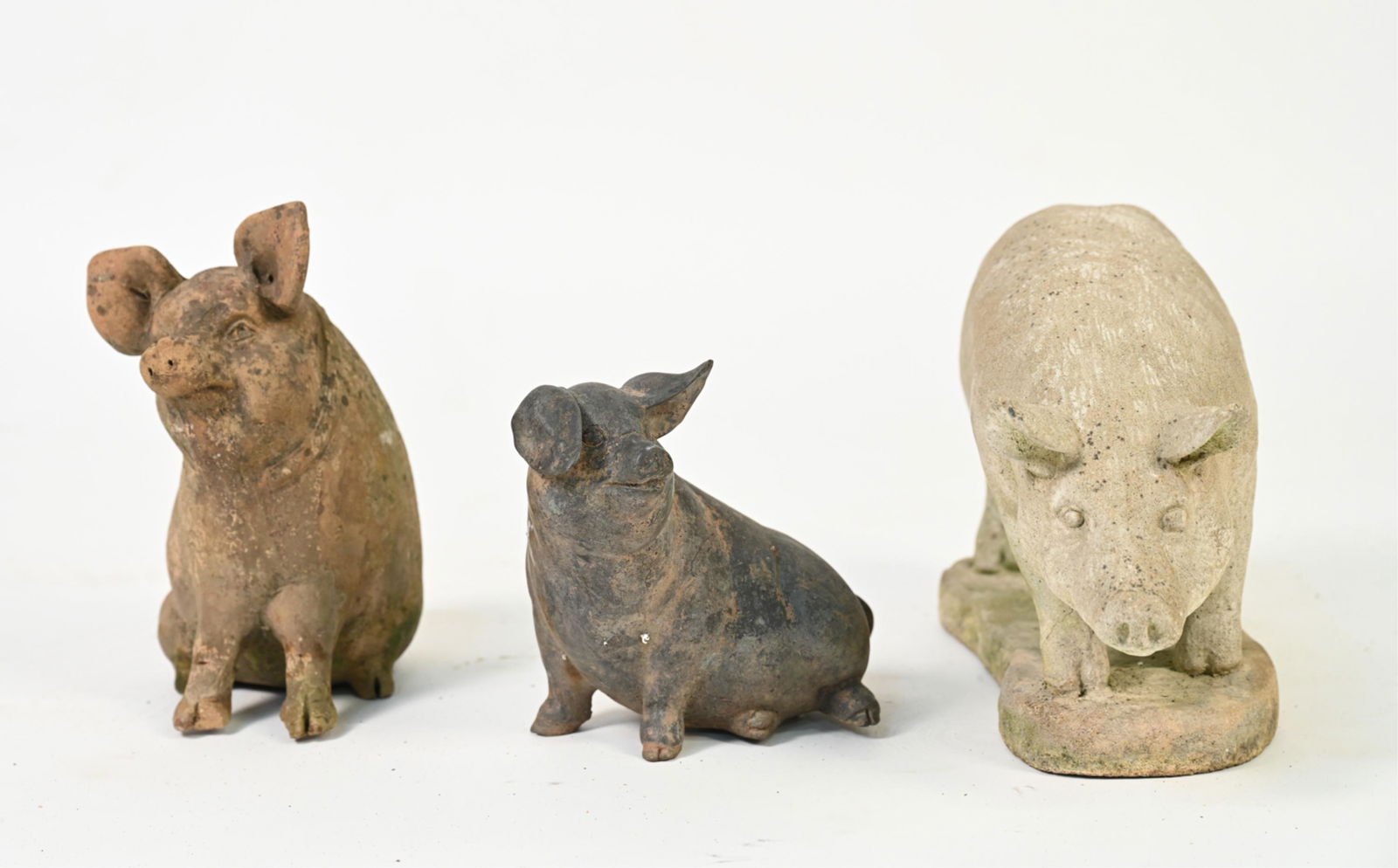 (3) PIG OUTDOOR GARDEN SCULPTURES (1 of 9)