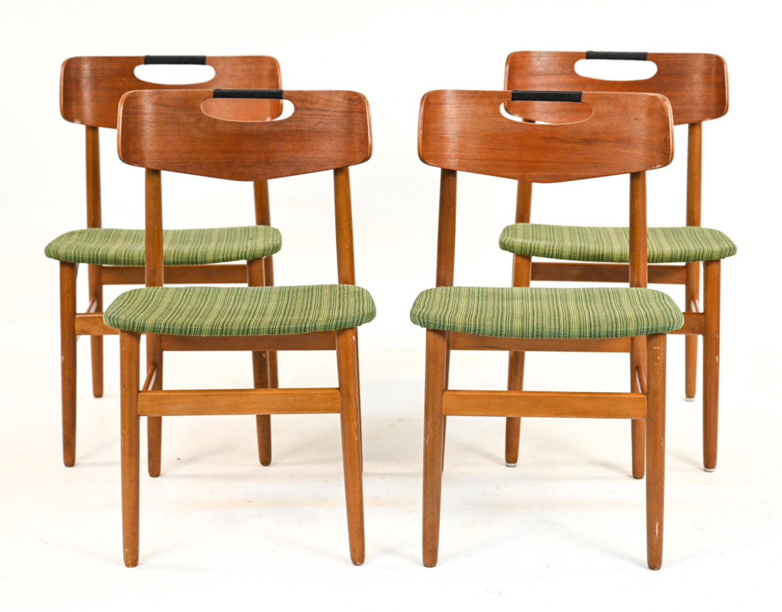 (4) DANISH BEECH & TEAK DINING CHAIRS (1 of 15)