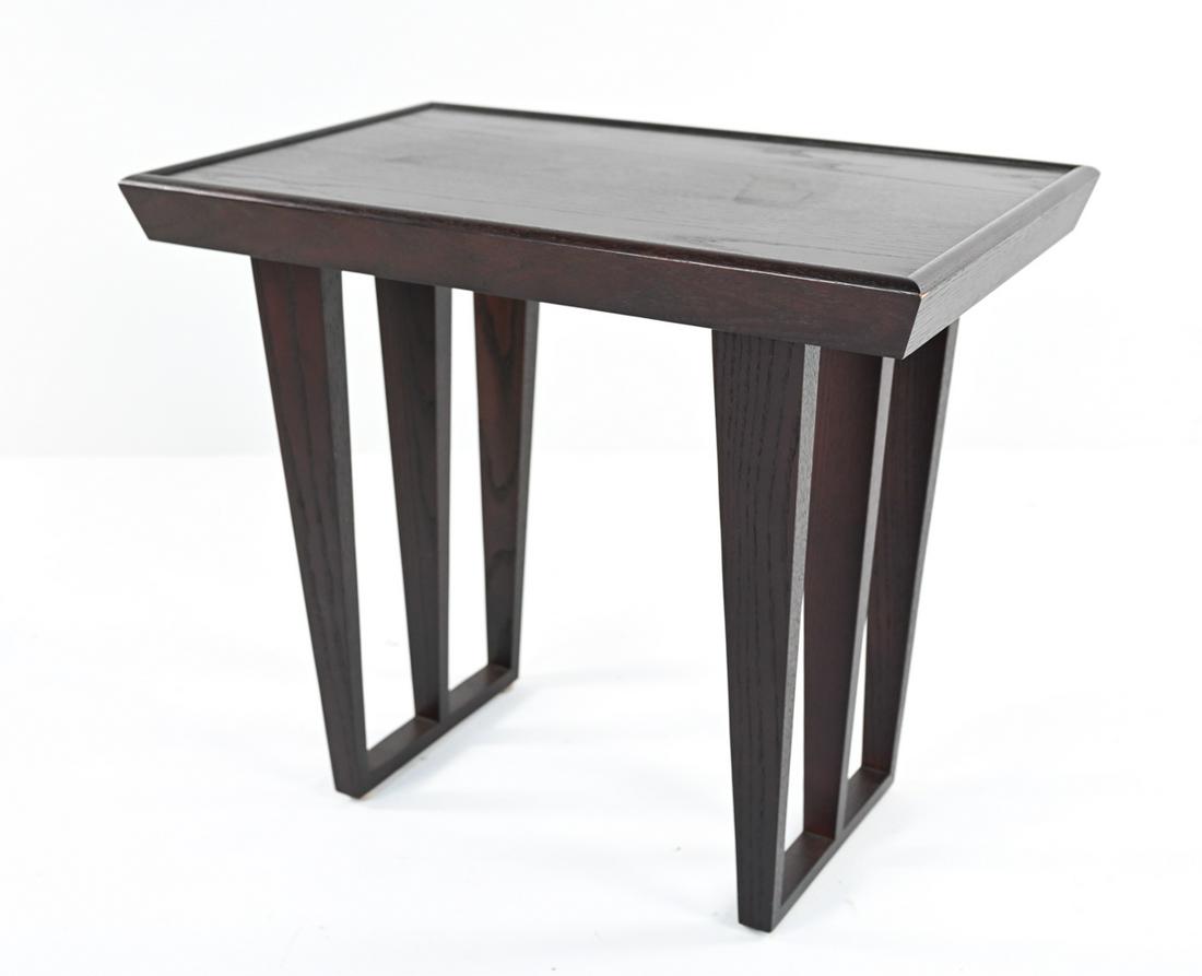 MODERN SIDE TABLE: Apparently unlabeled. Dimensions: H 24" x W 28" x D 18" Condition: showing wear consistent with age and use.