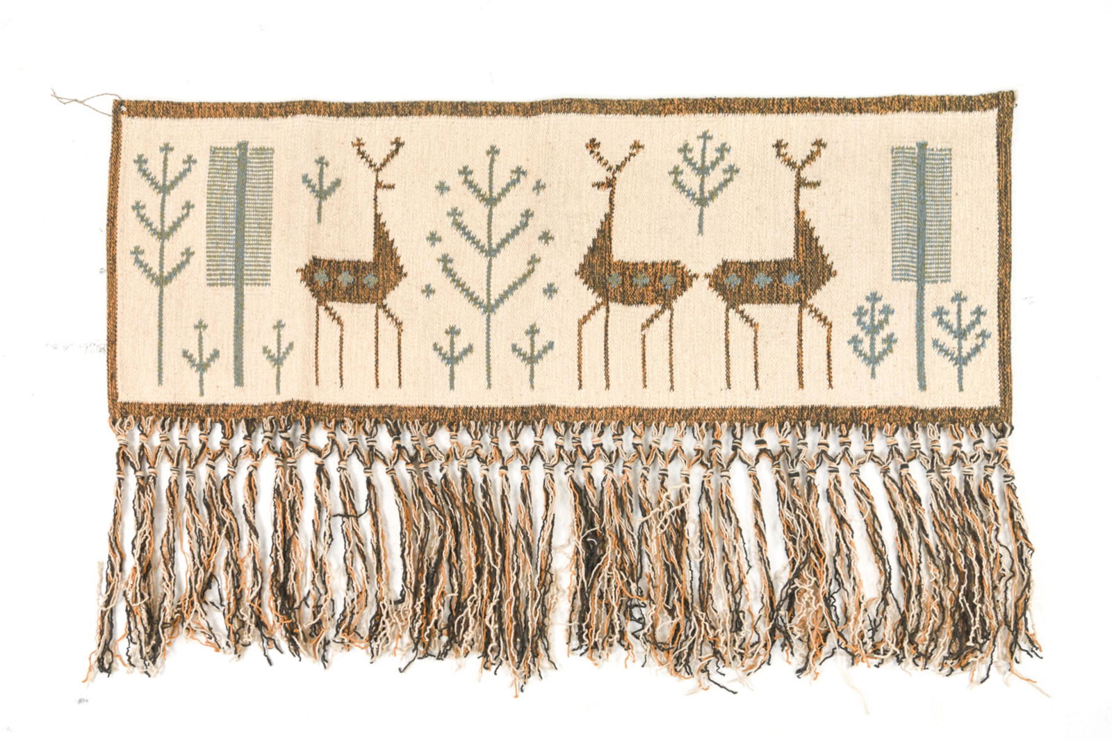 SWEDISH MID-CENTURY WOVEN TAPESTRY FOREST SCENE (1 of 7)