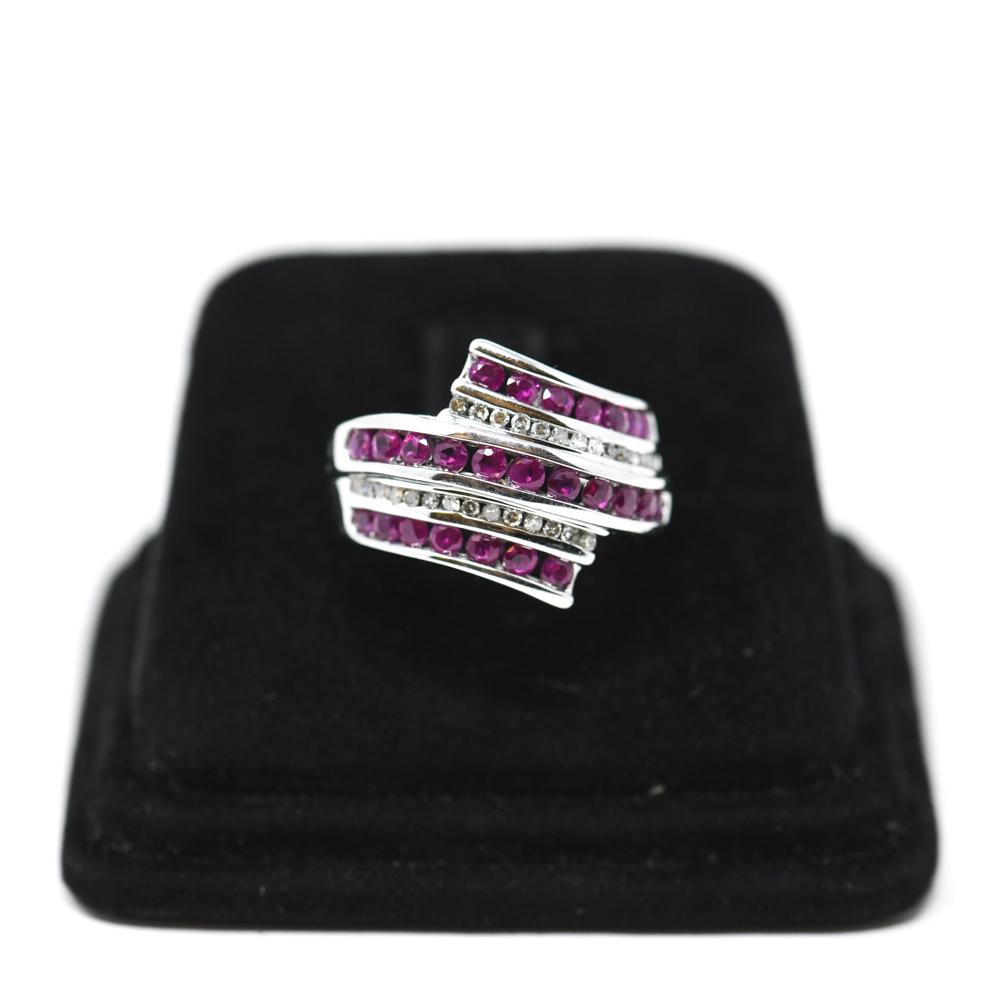 WHITE GOLD, RUBY & DIAMOND RING (1 of 10)