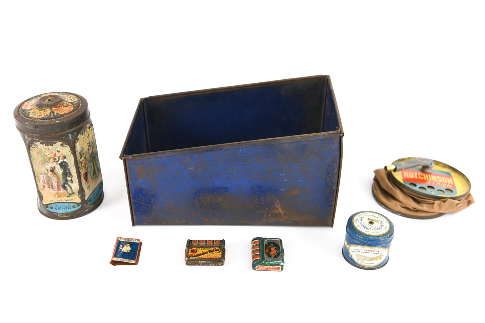 FRENCH BELLE EPOQUE TIN ADVERTISING GROUPING (1 of 12)