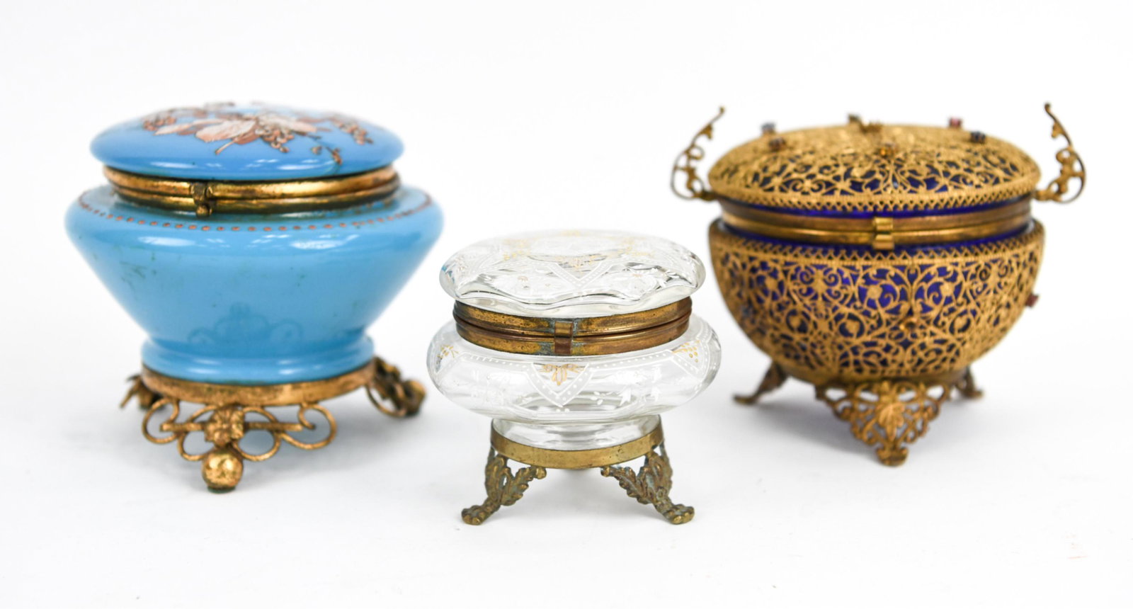 (3) ANTIQUE DECORATIVE TABLETOP JARS (1 of 12)