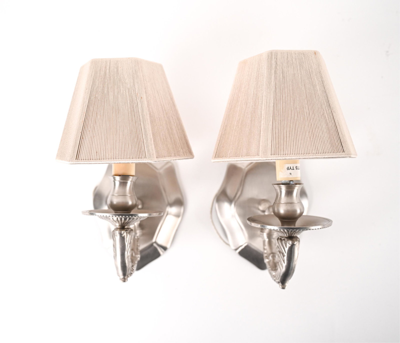 PAIR OF BRUSHED METAL WALL SCONCES (1 of 11)