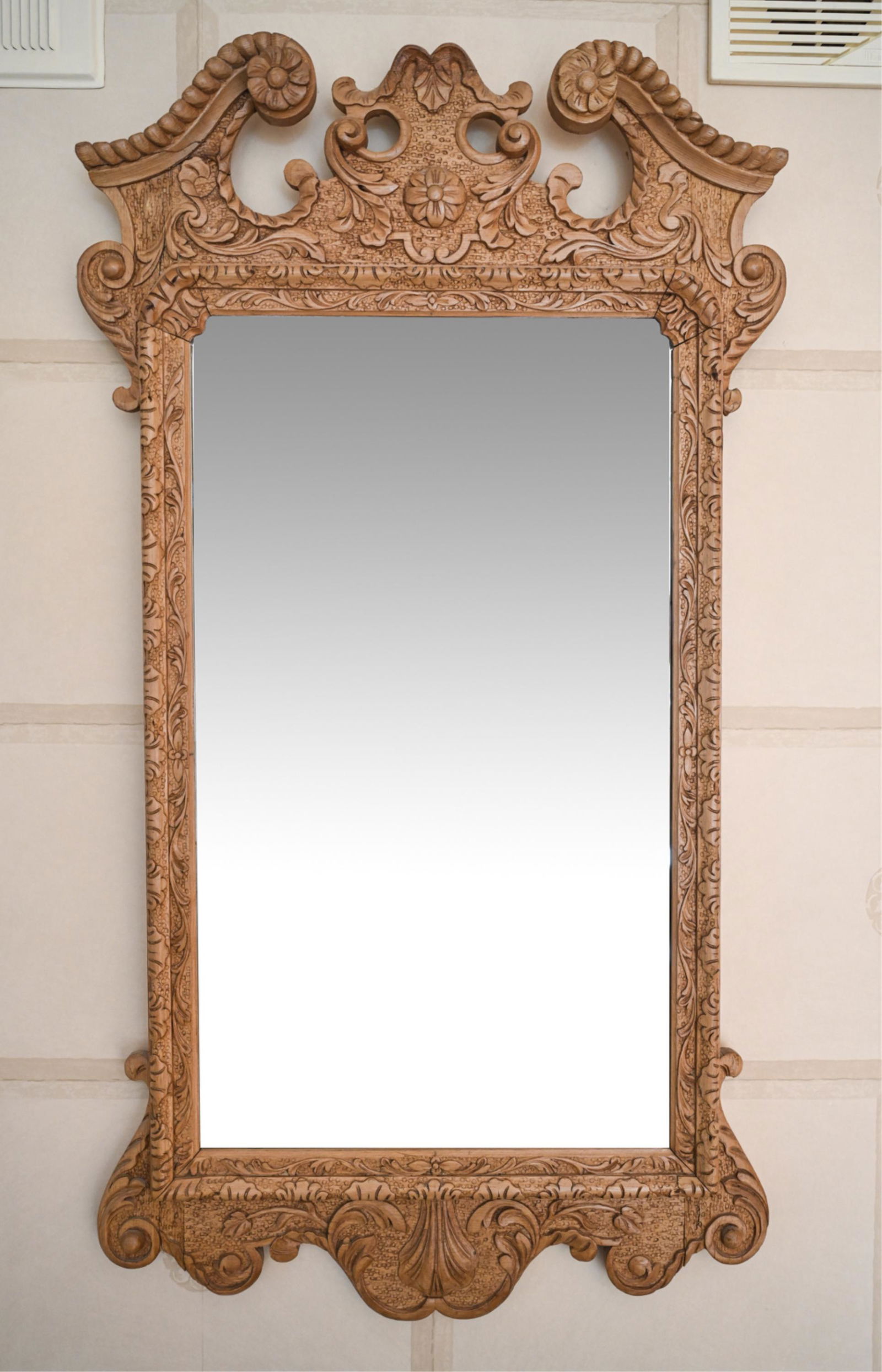ANTIQUE CARVED WALL MIRROR, C. 1890-1910 (1 of 9)