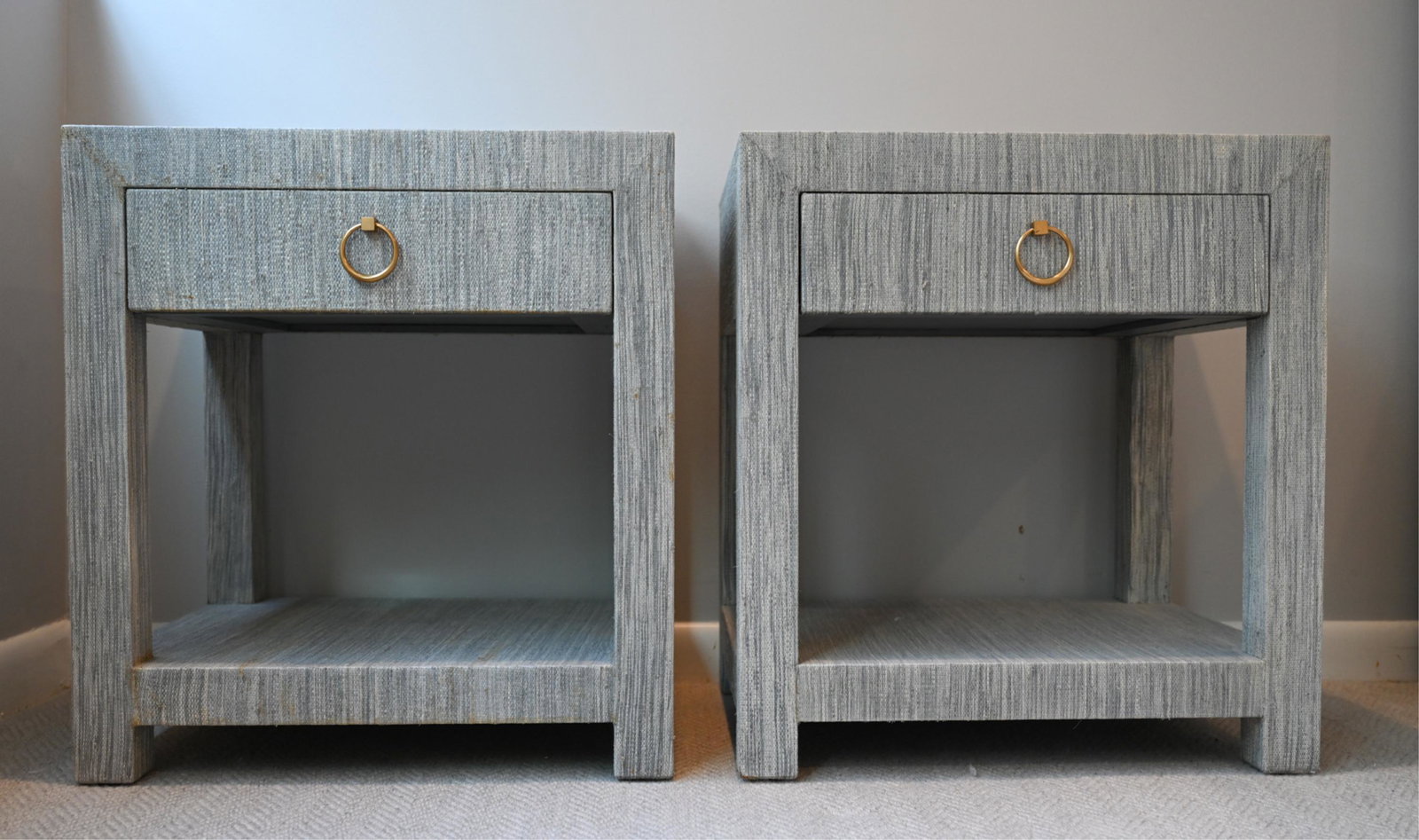 PAIR SERENA & LILY BLAKE RAFFIA NIGHTSTANDS (1 of 10)