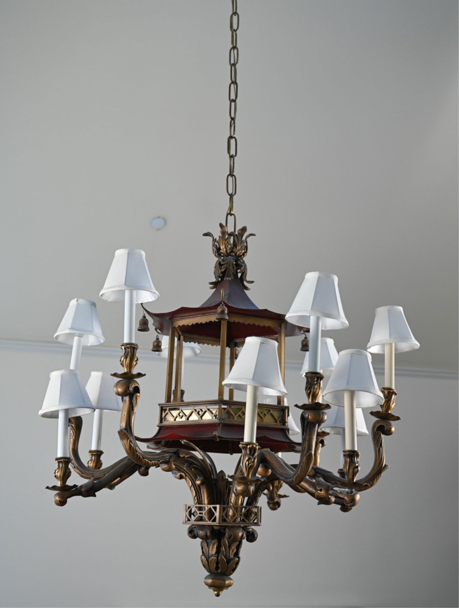 CHINESE CHIPPENDALE STYLE TOLE CHANDELIER (1 of 20)