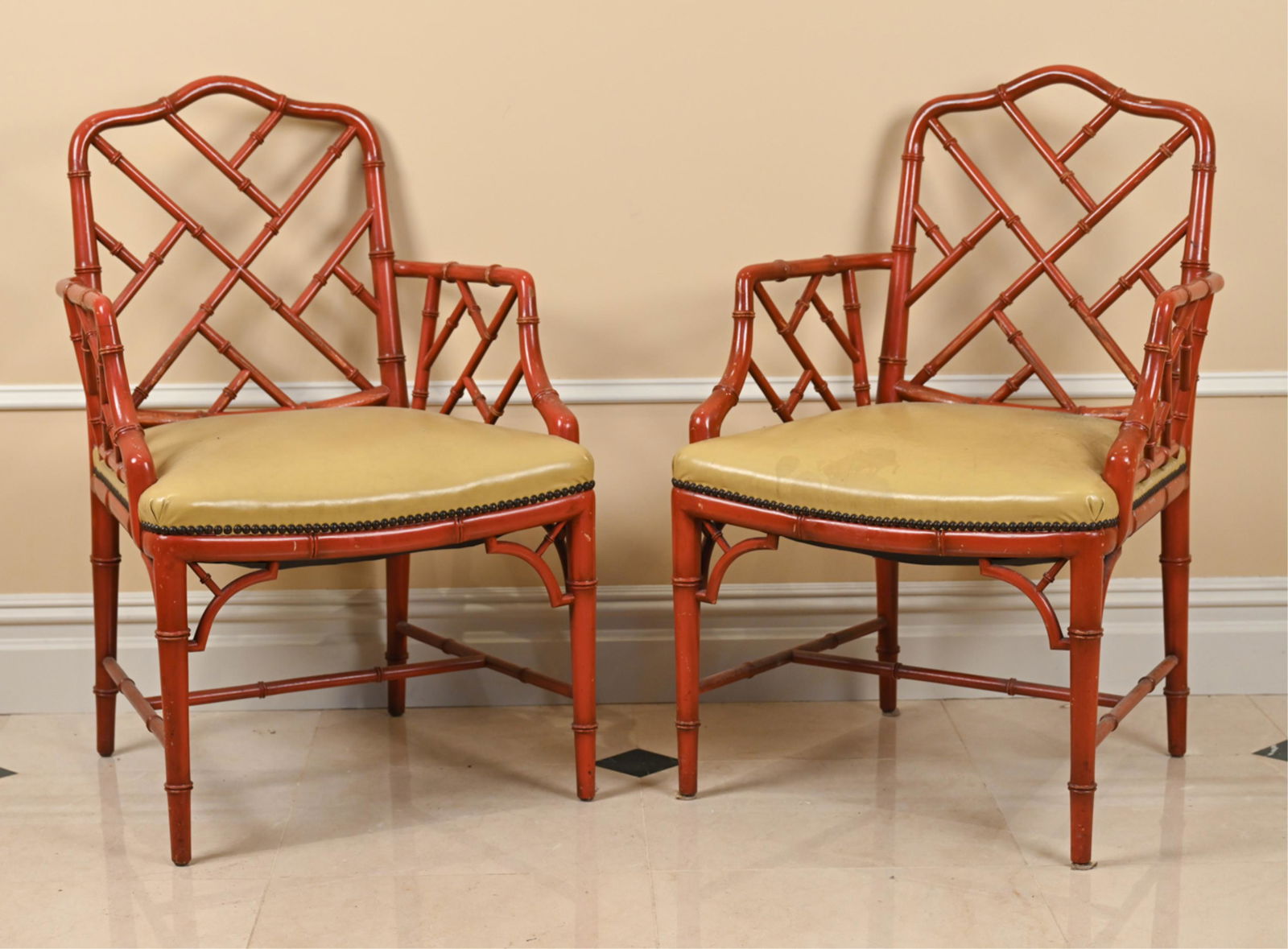 PAIR OF CHINESE CHIPPENDALE STYLE ARMCHAIRS (1 of 11)