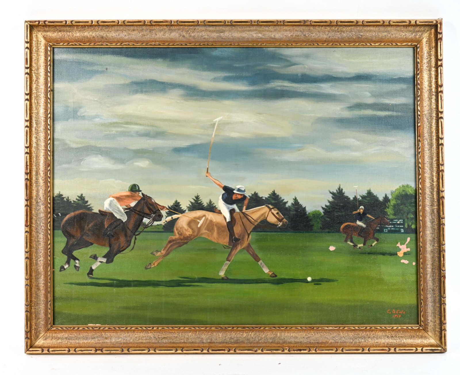 20TH C. POLO PAINTING O/C (1 of 10)
