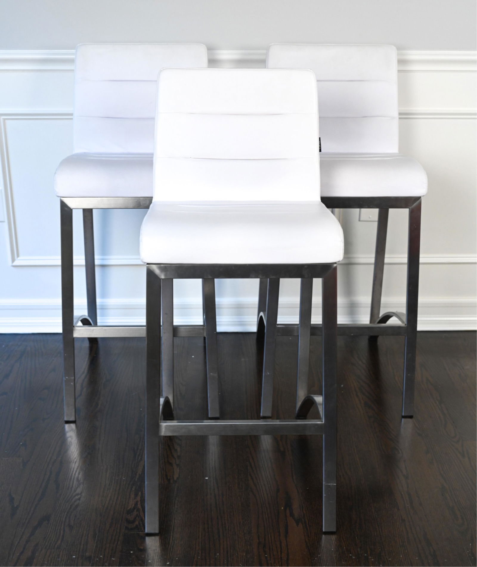 (3) CONTEMPORARY ZURI FAUX LEATHER BAR STOOLS (1 of 12)