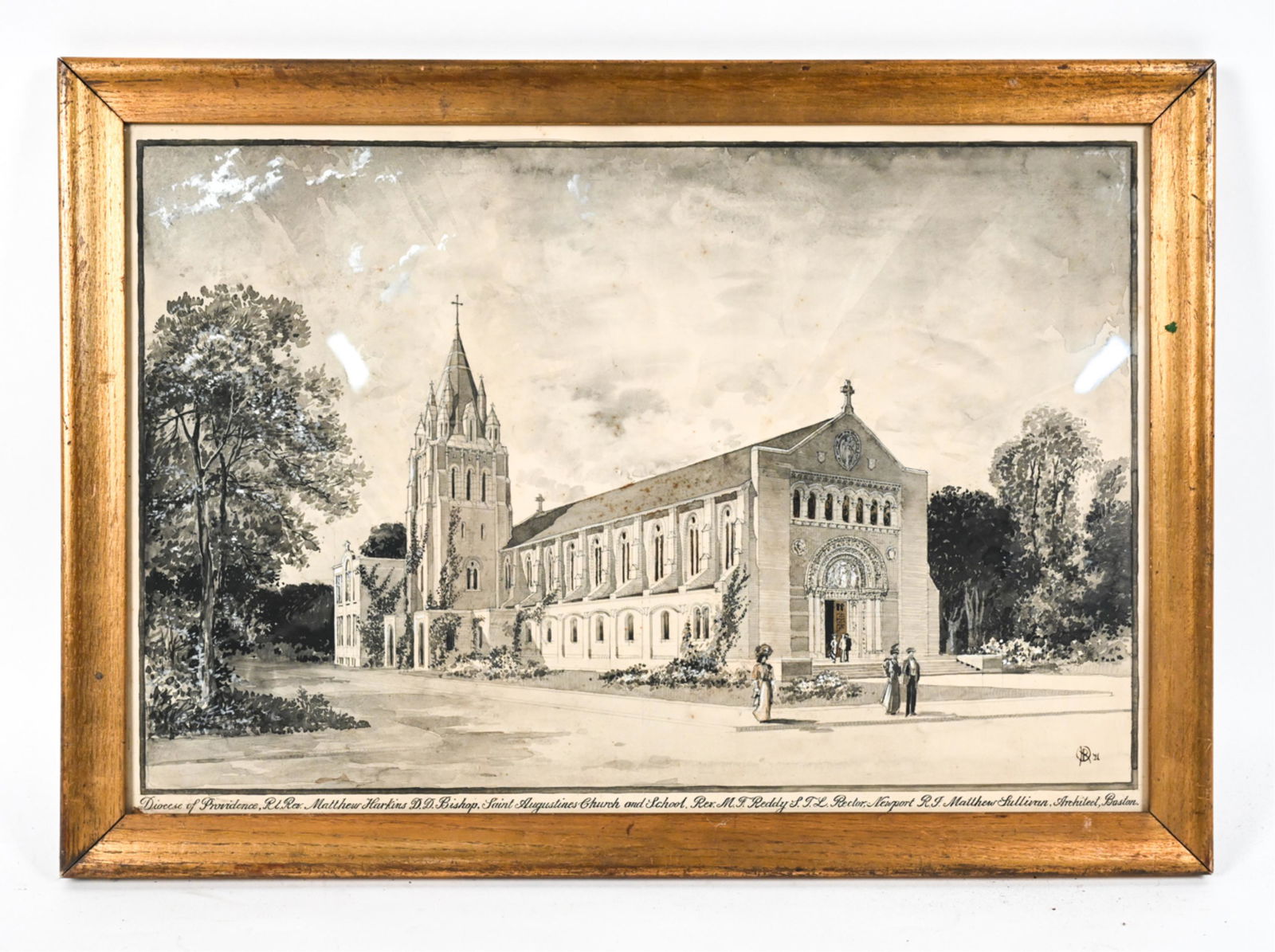 ARCHITECTURAL RENDERING NEWPORT, RI CHURCH 1911 (1 of 12)