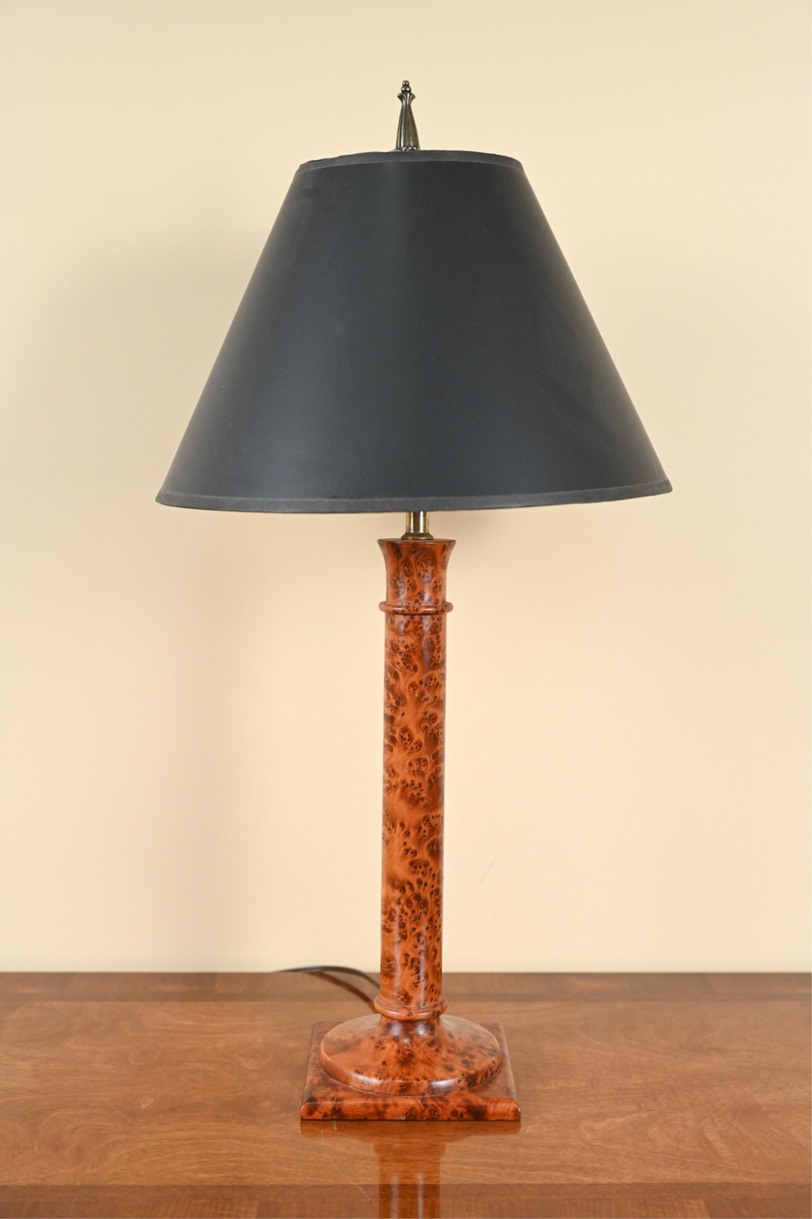 CONTEMPORARY BURL WOOD TABLE LAMP (1 of 7)