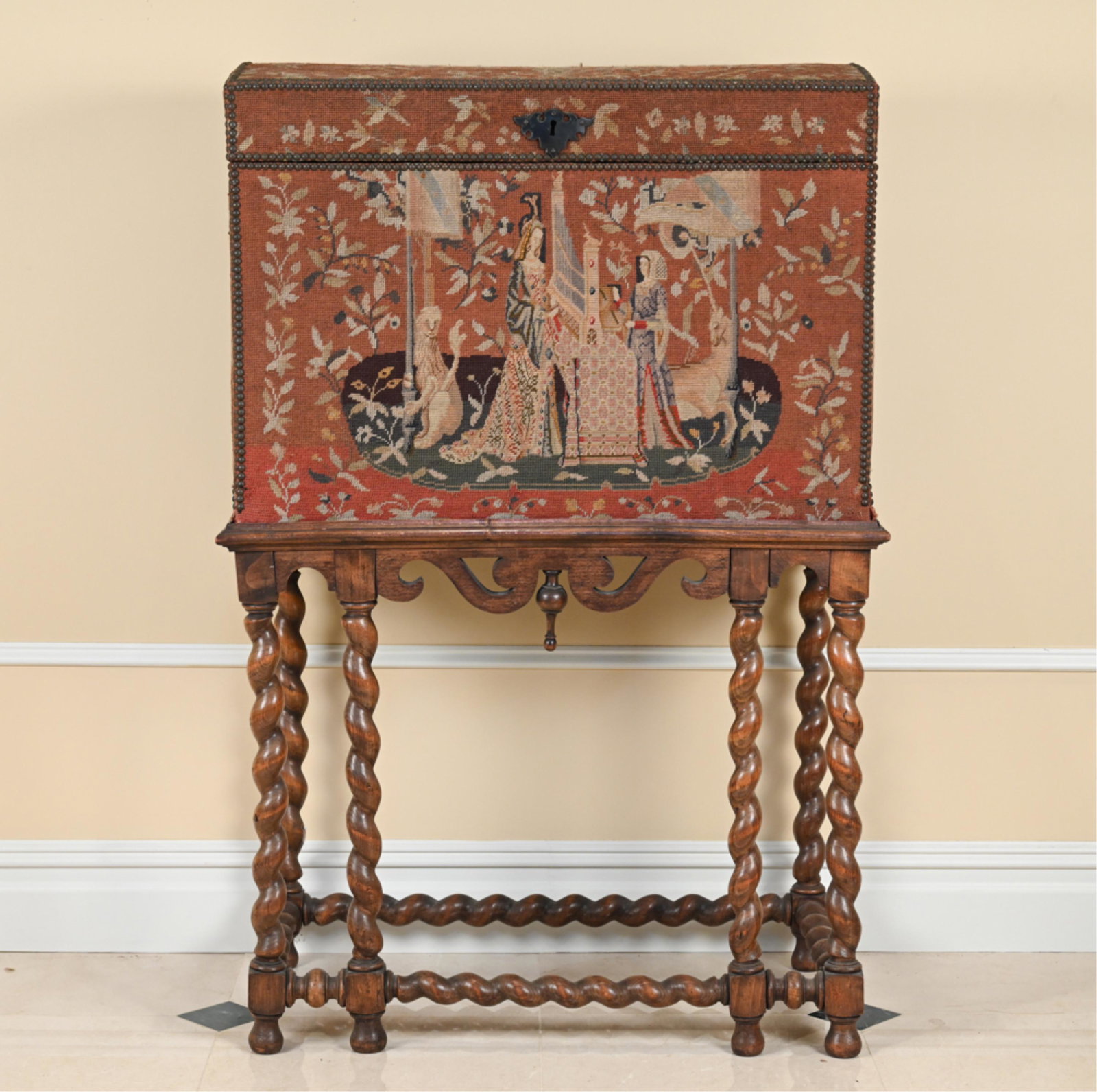 WILLIAM AND MARY STYLE NEEDLEPOINT SECRETAIRE (1 of 19)