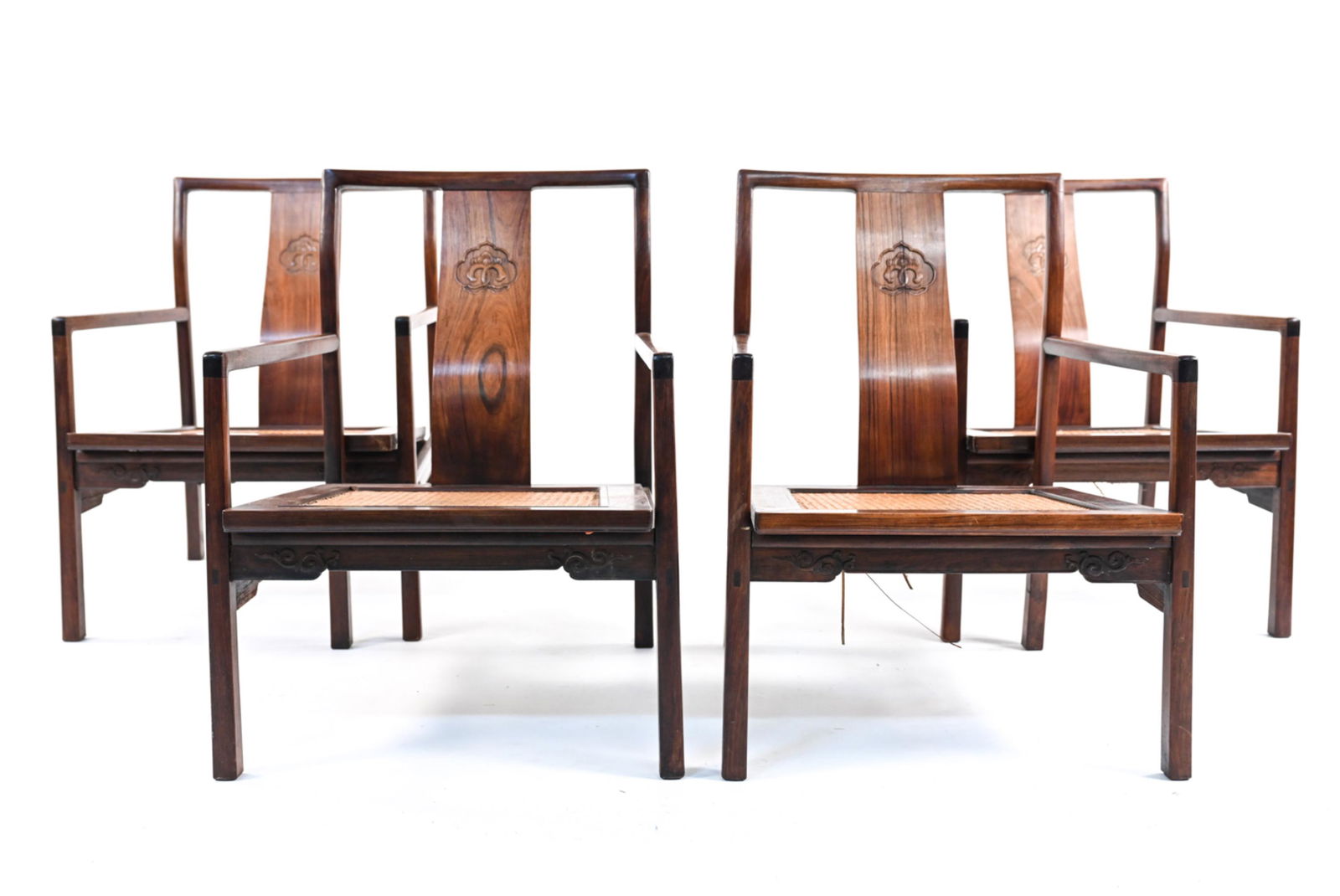 (4) MID-CENTURY CHINESE ROSEWOOD ARMCHAIRS (1 of 13)