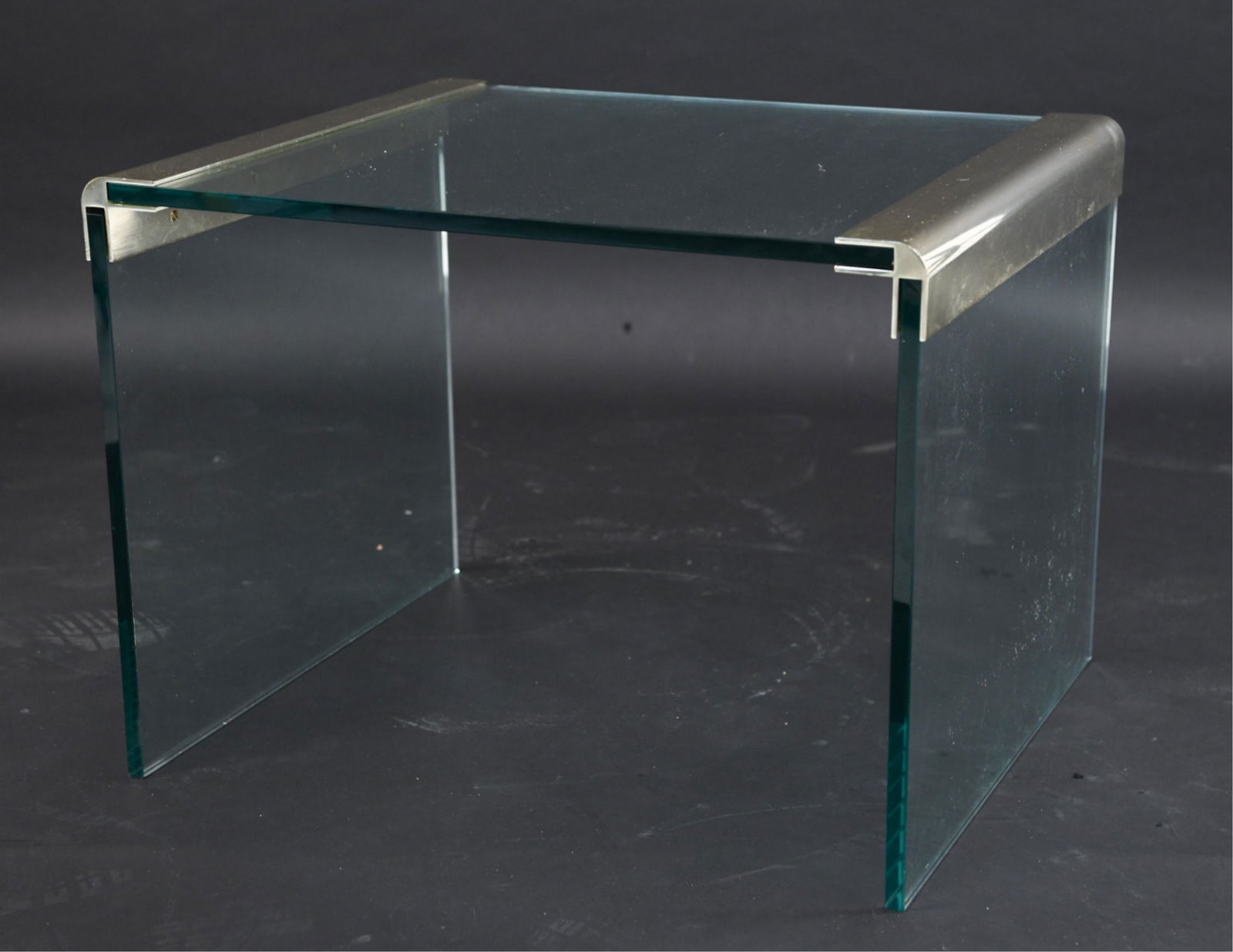 GLASS AND CHROME WATERFALL SIDE TABLE (1 of 11)