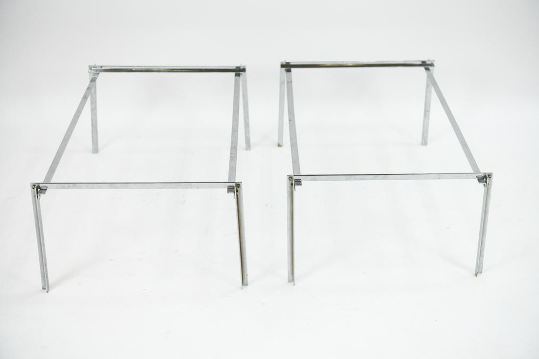 PAIR OF DANISH MODERN CHROME SIDE TABLE BASES (1 of 12)