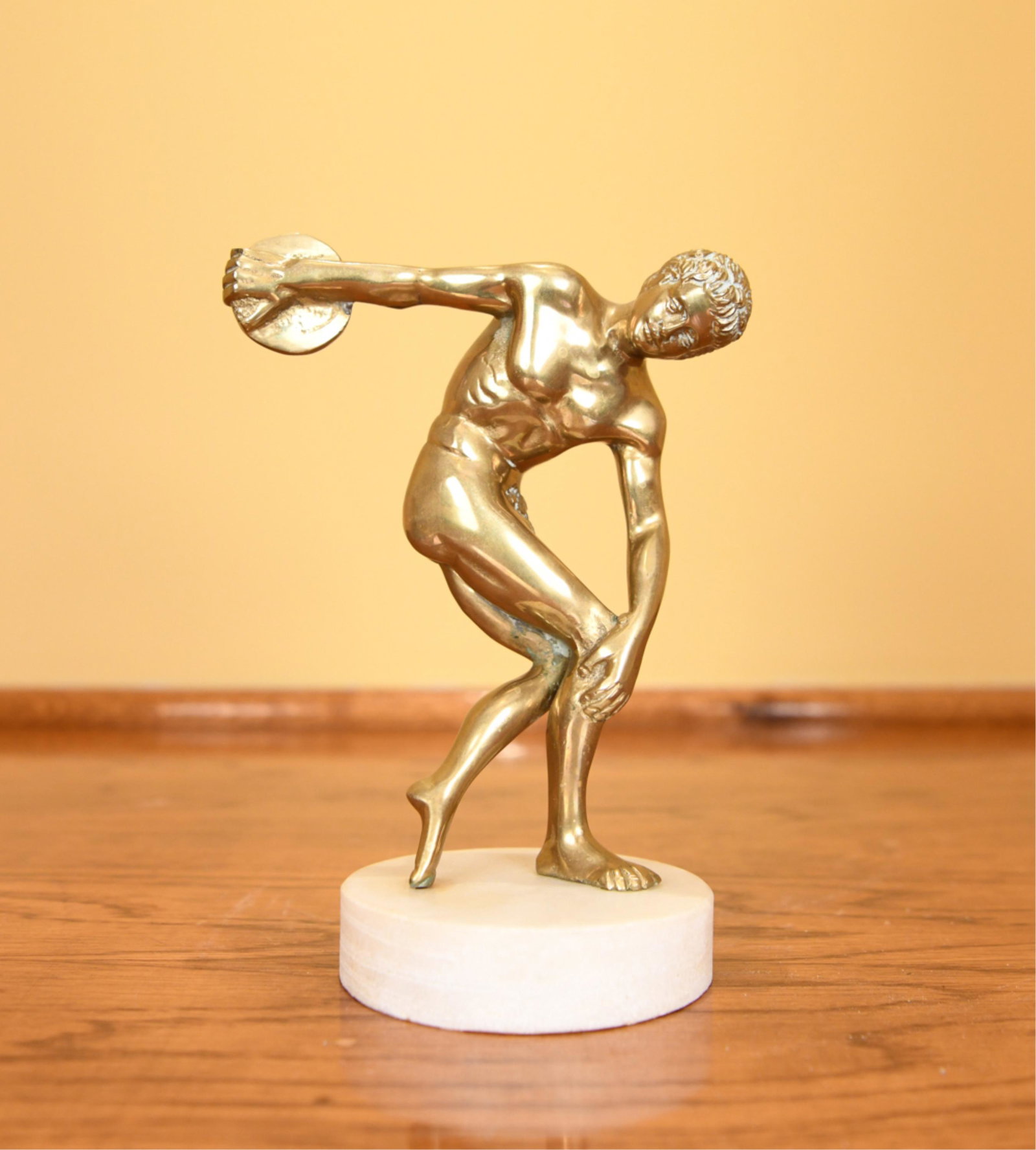 20TH C. BRASS DISCUS THROWER SCULPTURE (1 of 6)