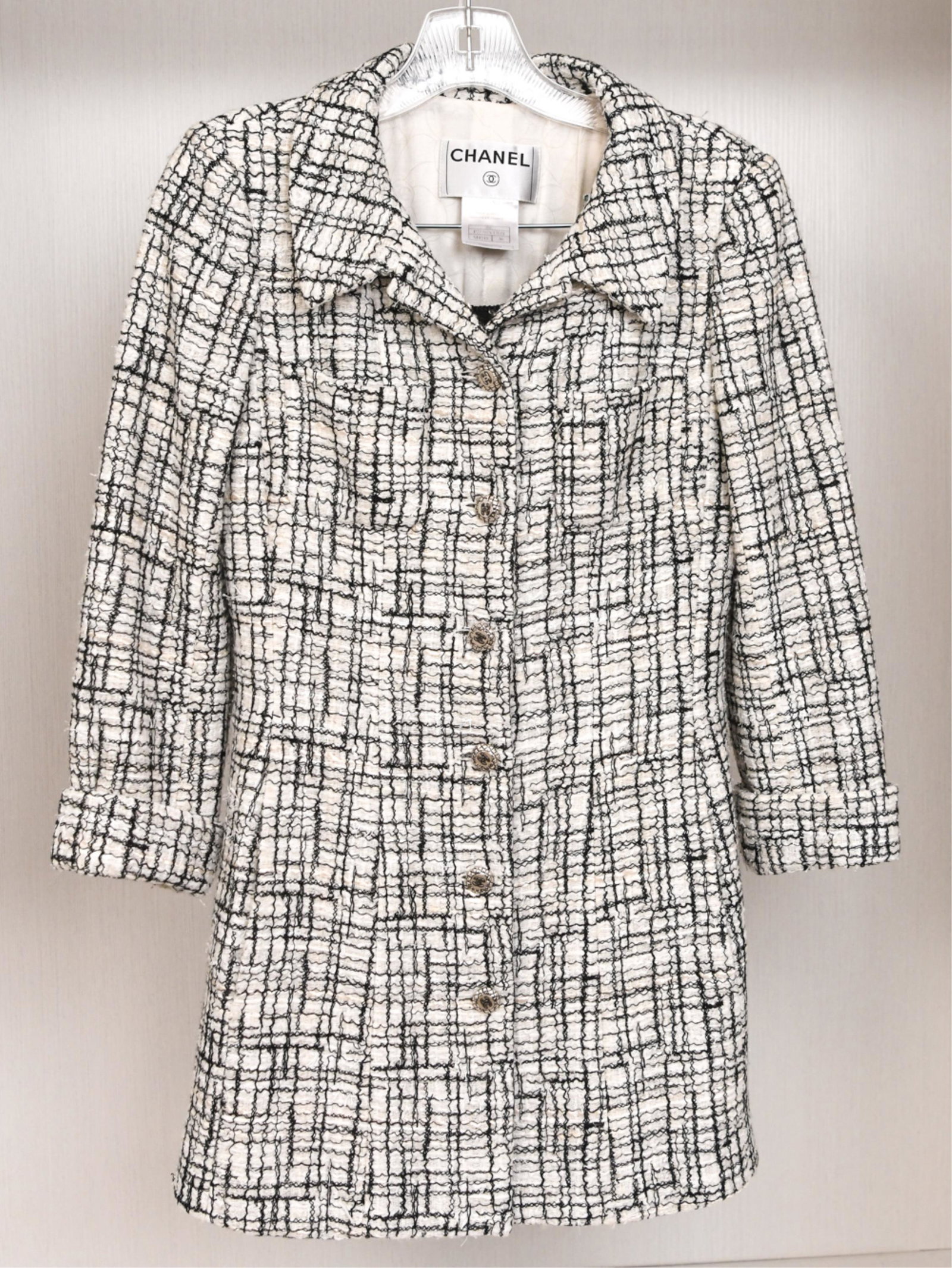 2000'S CHANEL TWEED MILITARY JACKET & SKIRT, 36 (1 of 8)