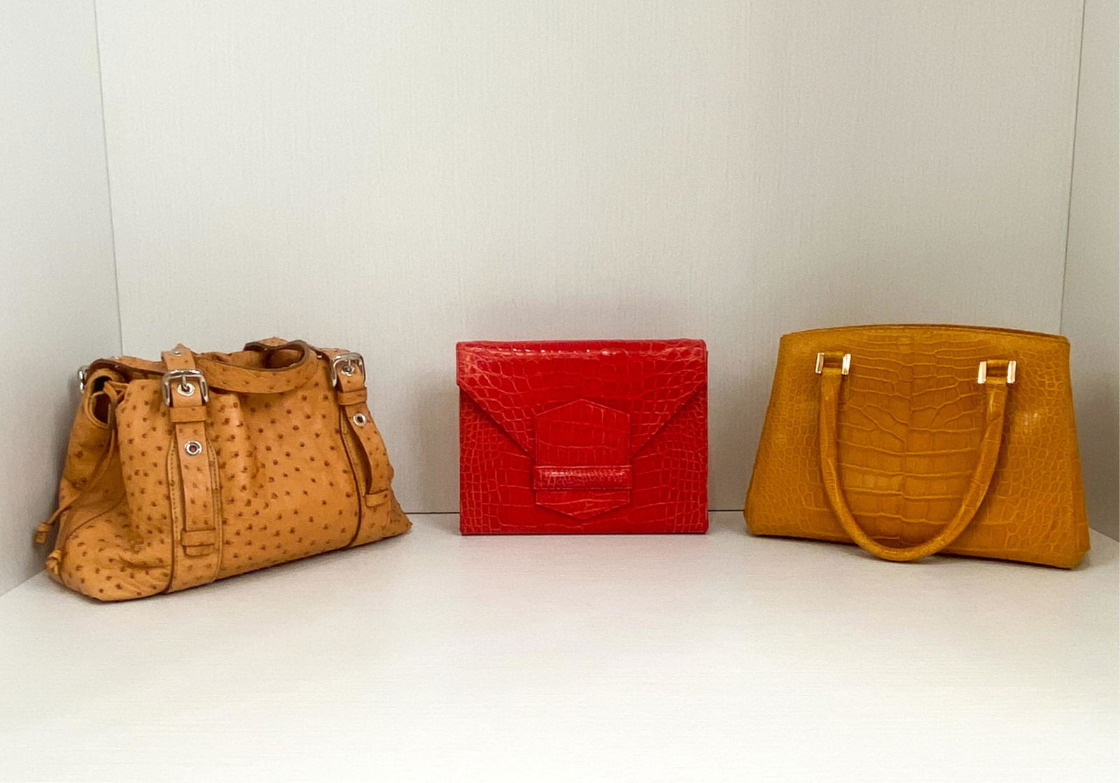 (3) SUAREZ EXOTIC LEATHER HANDBAGS (1 of 8)