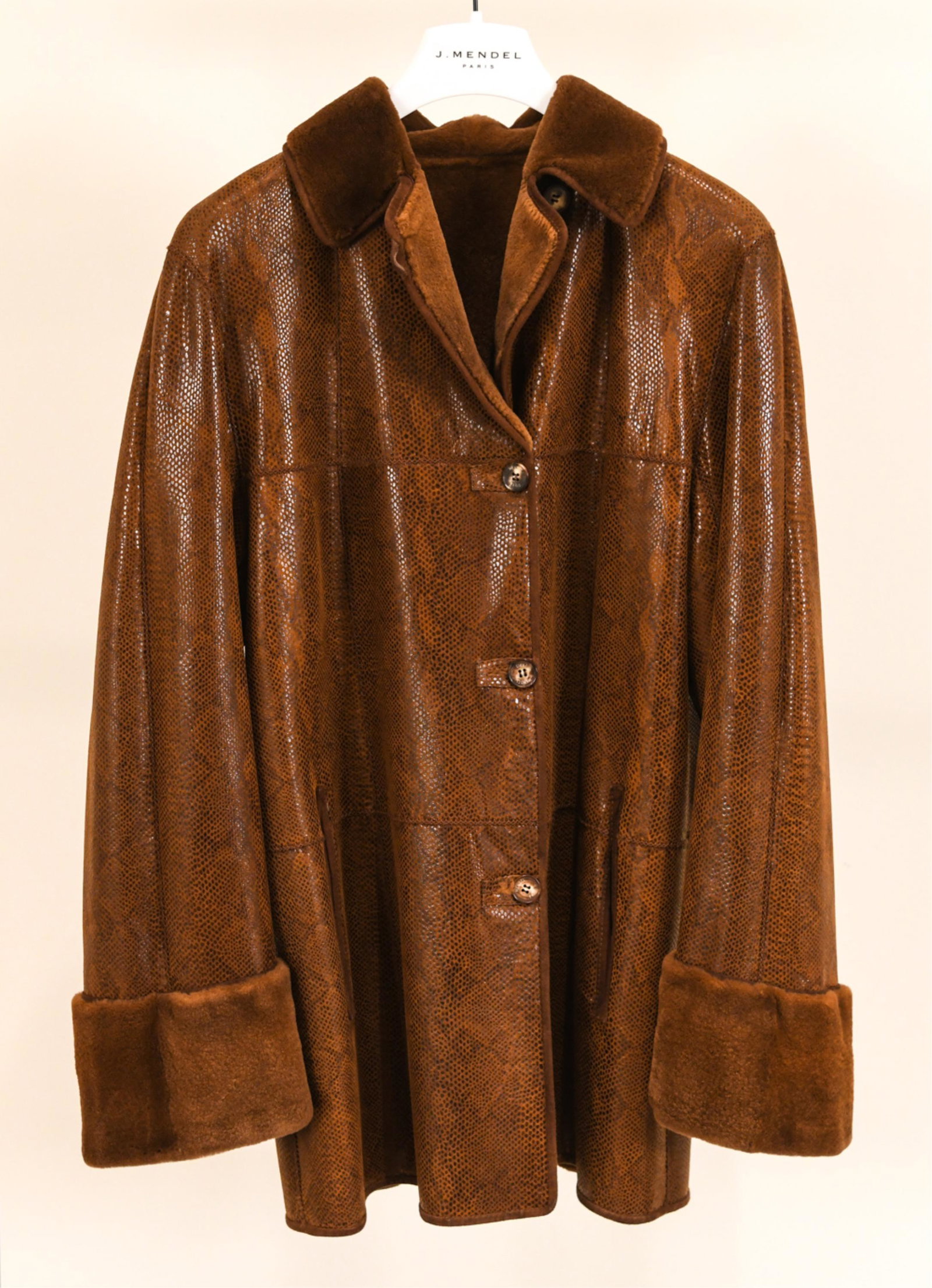 J. MENDEL COUTURE SNAKE-EMBOSSED MINK JACKET (1 of 6)