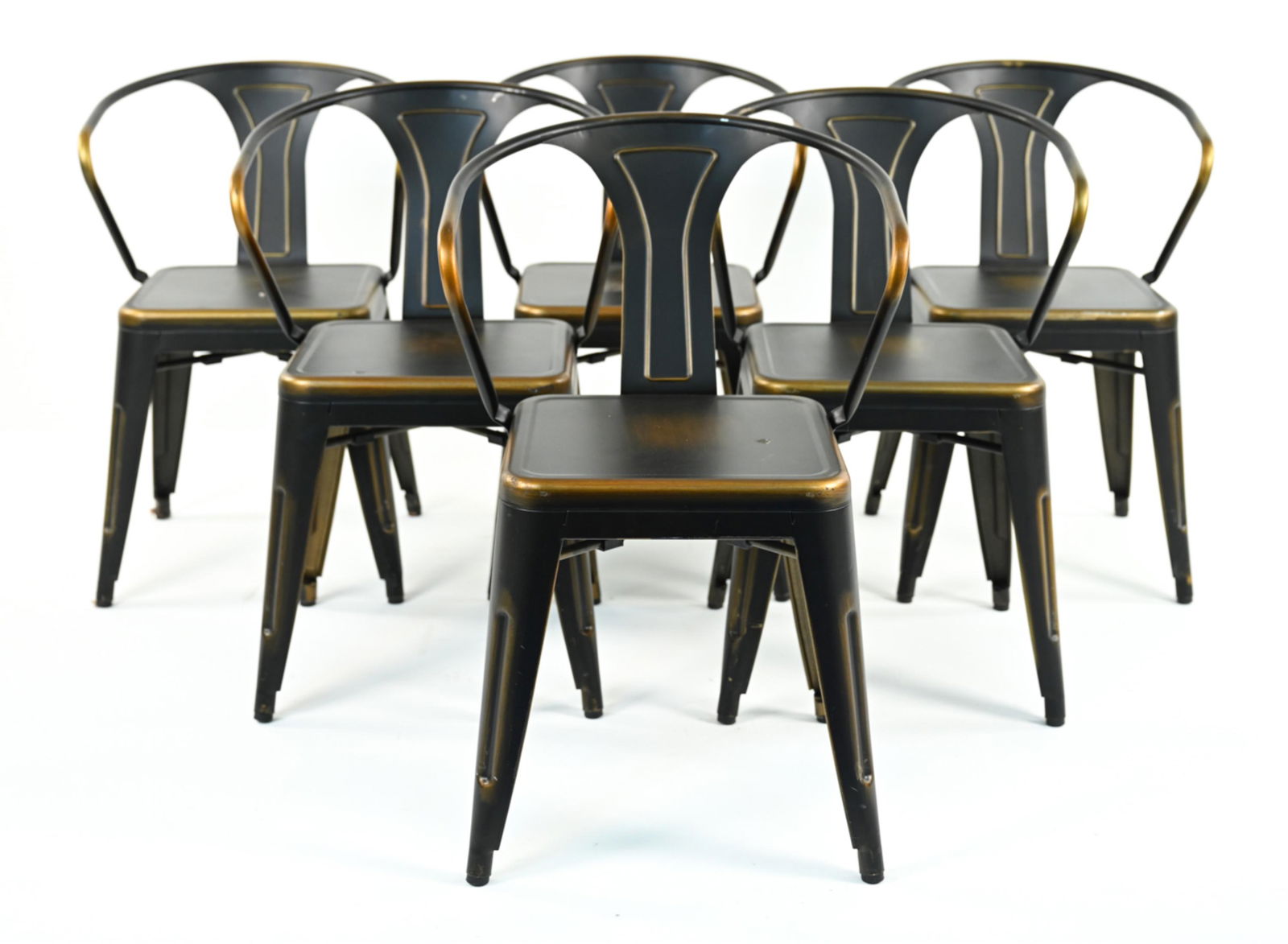 SET OF (6) CONTEMPORARY METAL STACKING CHAIRS (1 of 15)