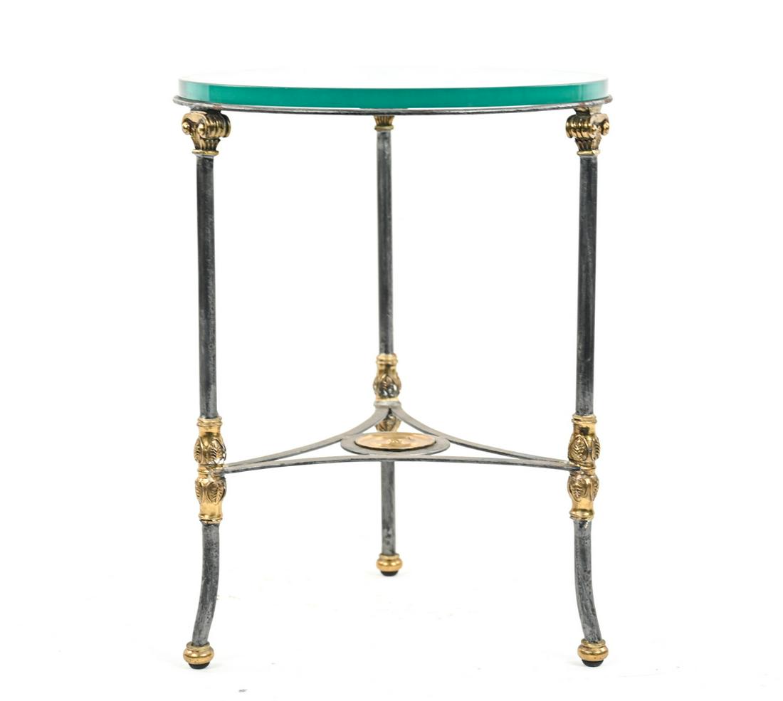MAITLAND SMITH NEOCLASSICAL IRON SIDE TABLE (1 of 8)