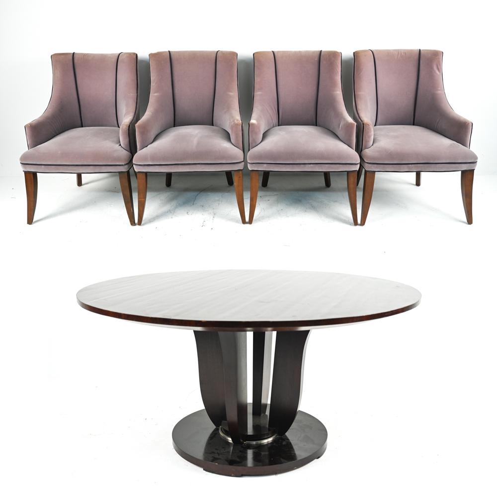 BARBARA BARRY FOR BAKER DINING TABLE & (4) CHAIRS (1 of 20)