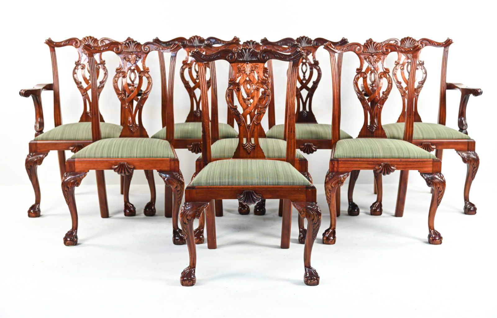 (8) MAHOGANY CHIPPENDALE-STYLE DINING CHAIRS (1 of 16)
