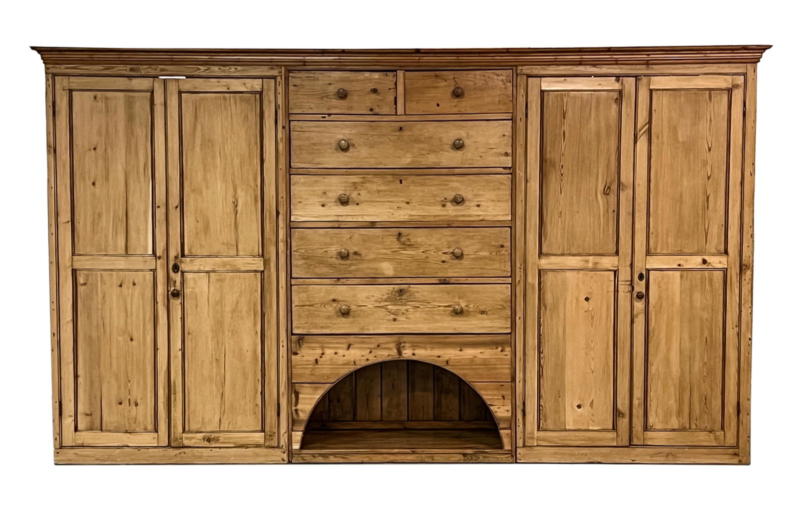 MONUMENTAL ANTIQUE COUNTRY PINE DRESSER ARMOIRE (1 of 16)