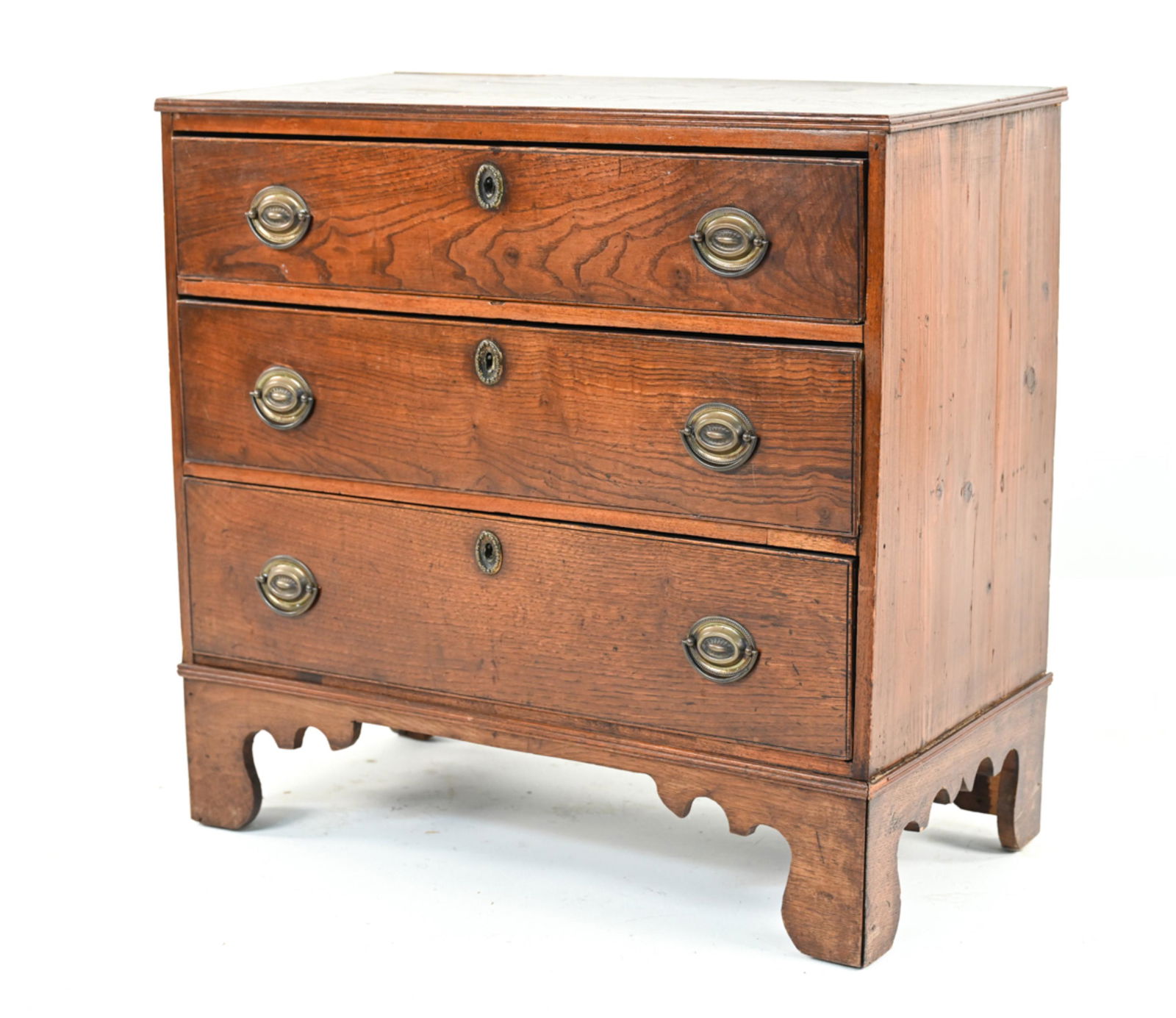 ANTIQUE GEORGIAN OAK & PINE CHEST OF DRAWERS (1 of 17)
