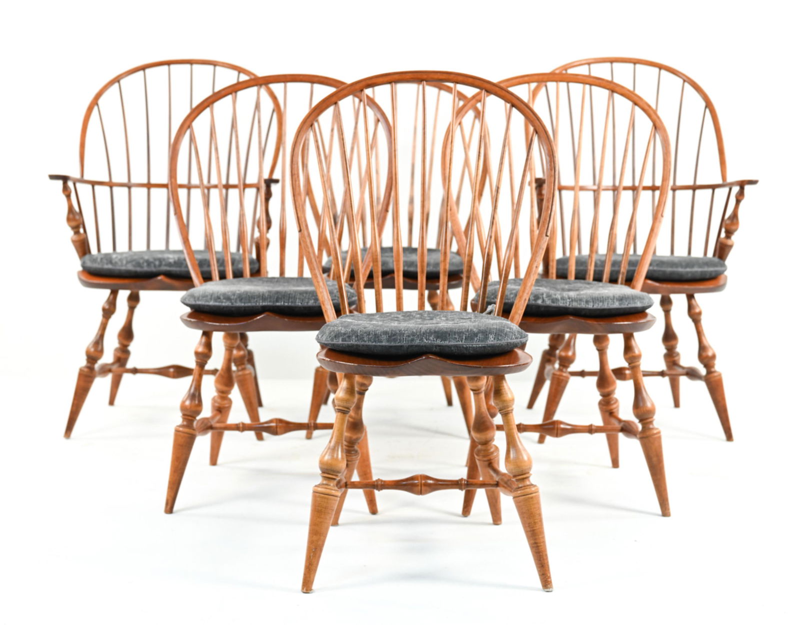 (6) D.R. DIMES BOWBACK WINDSOR DINING CHAIRS (1 of 13)