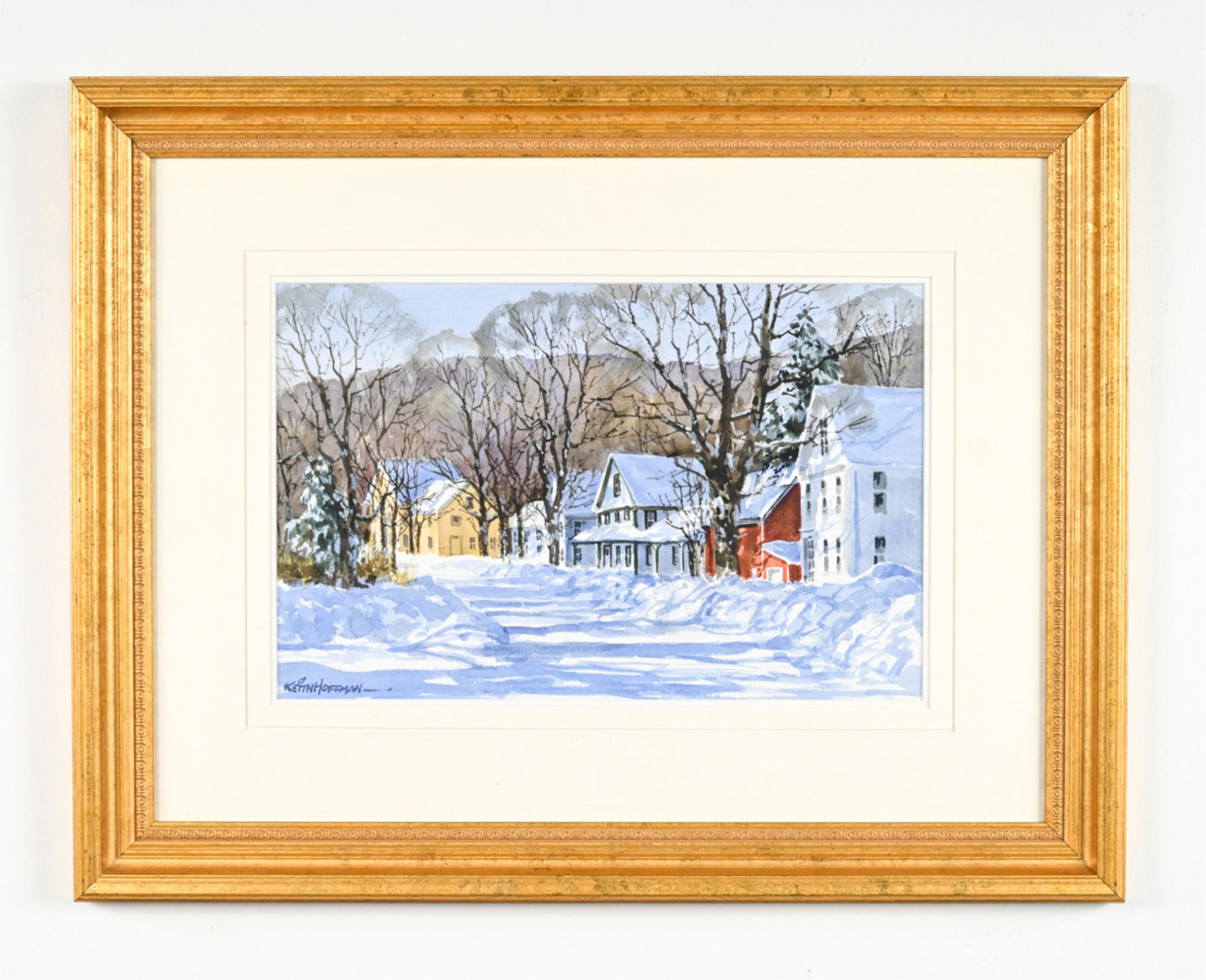 KEITH HOFFMAN (20TH C) WATERCOLOR WINTER LANDSCAPE (1 of 12)