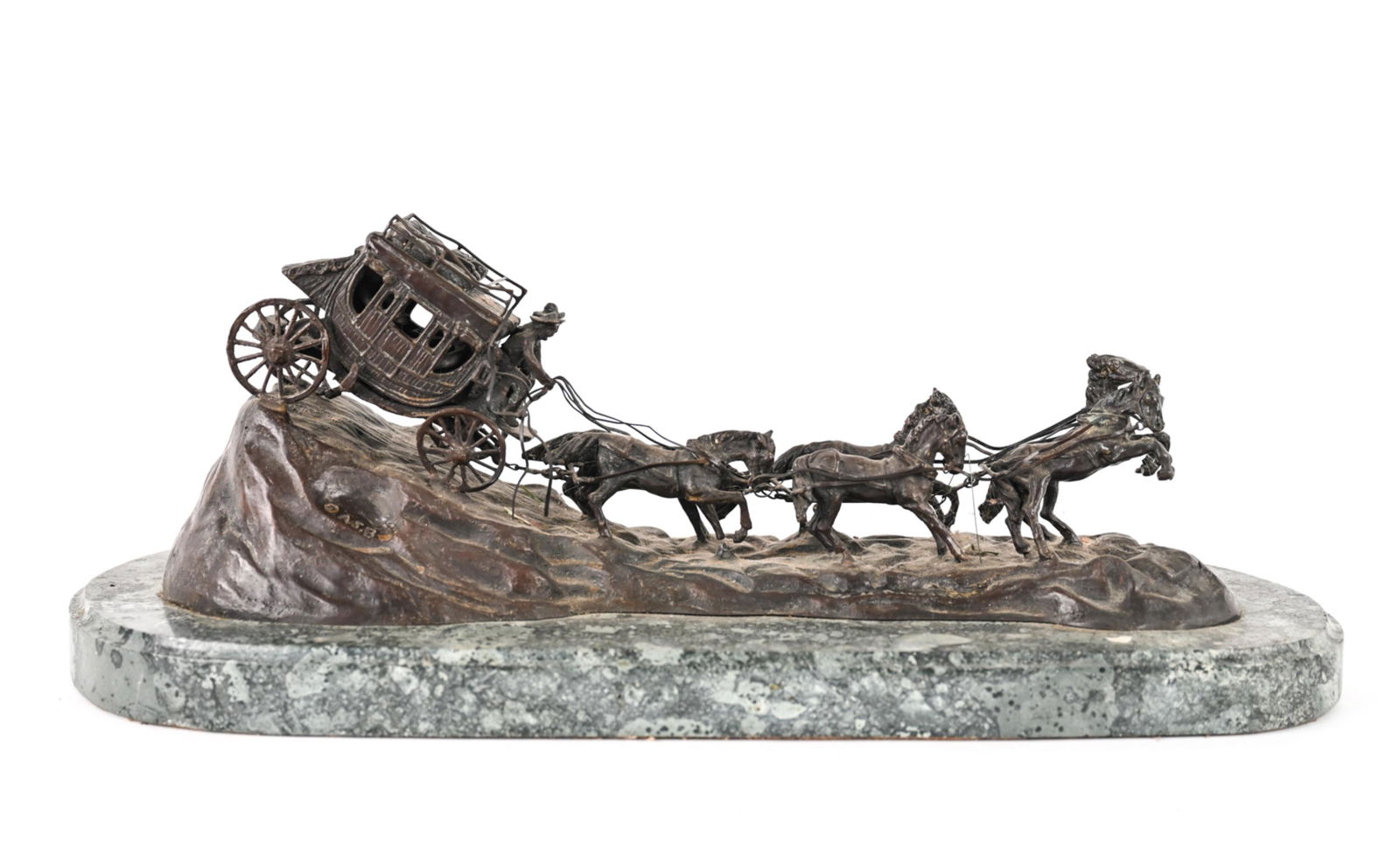 AFTER C.M. RUSSELL BRONZE STAGECOACH SCULPTURE (1 of 13)