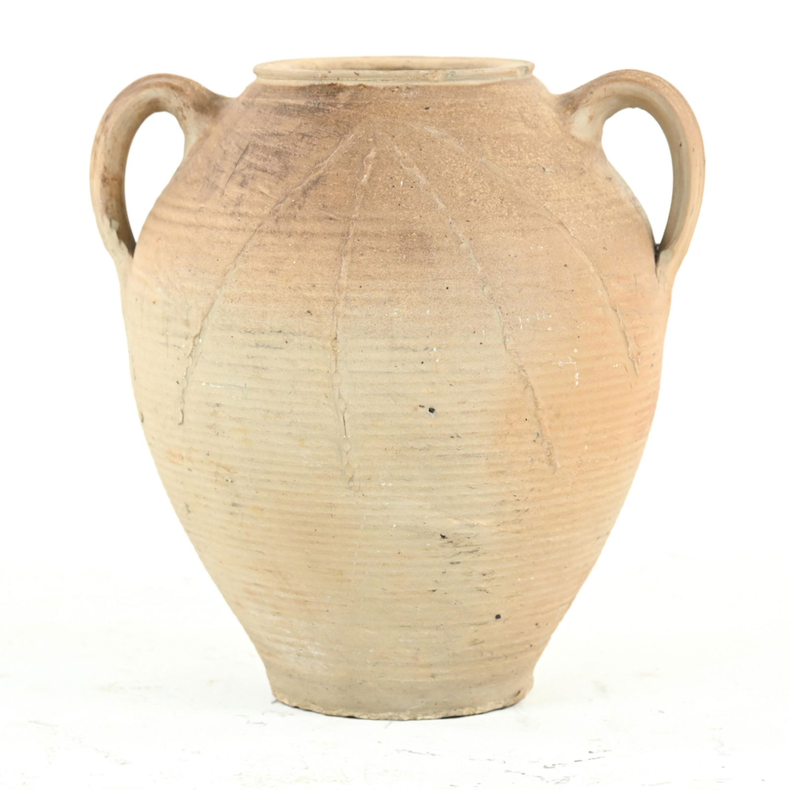 LARGE PRIMITIVESTYLE EARTHENWARE POTTERY URN (1 of 9)