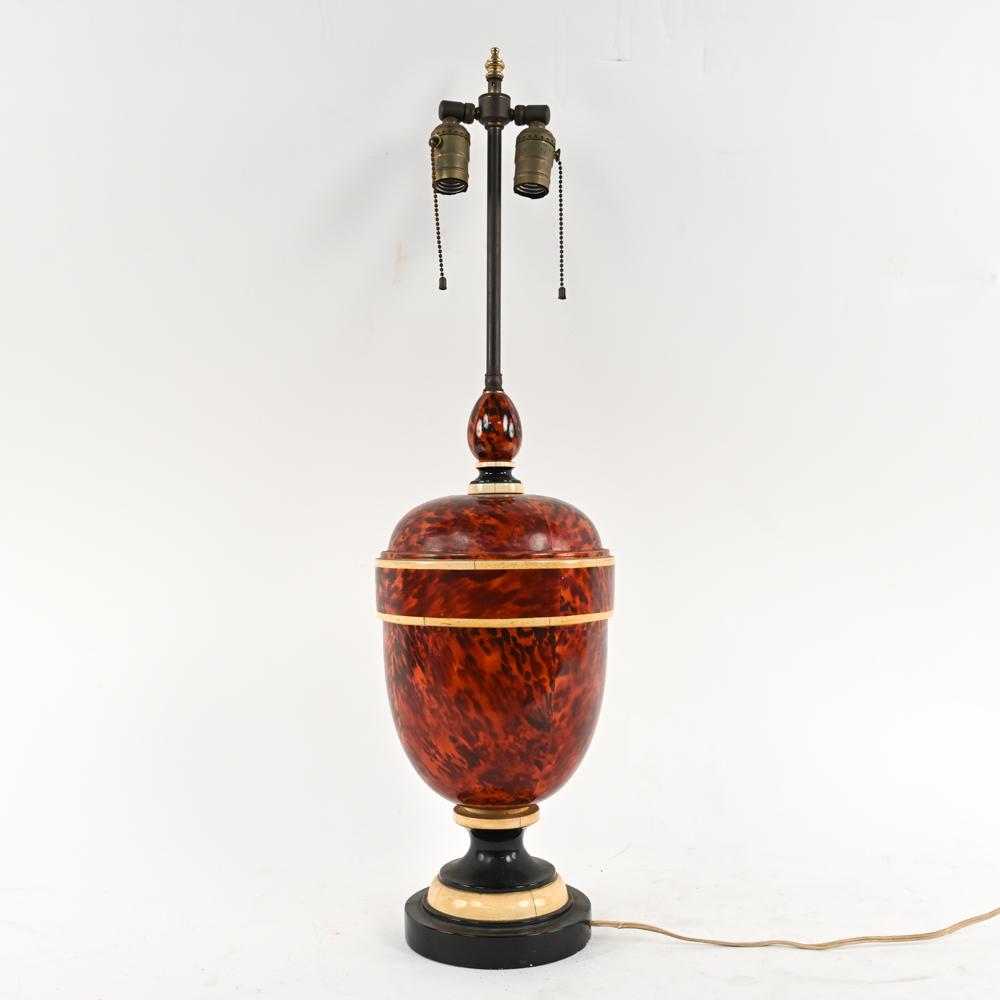 EARLY 20TH C. LACQUER FAUX TORTOISE TABLE LAMP (1 of 20)