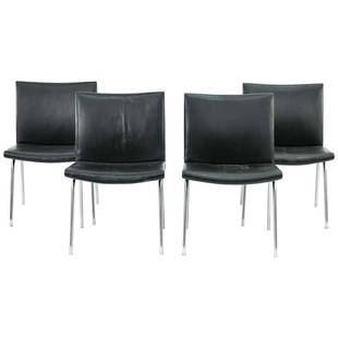 (4) AIRPORT CHAIRS, HANS J. WEGNER, A.P. STOLEN: Four model AP-38 "airport" chairs designed by Hans J. Wegner for A.P. Stolen in 1958 and produced in the 1960s. Although not designed for an airport, this chair got its name after Copenhagen's