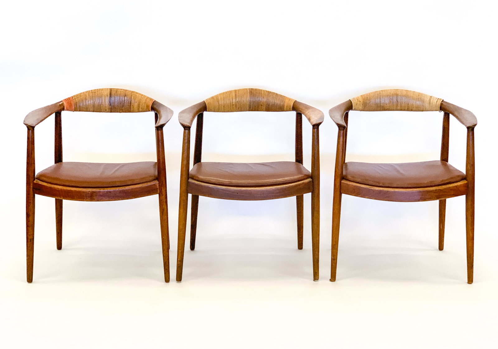 TRIO OF HANS WEGNER STYLE TEAK ARM CHAIRS (1 of 13)