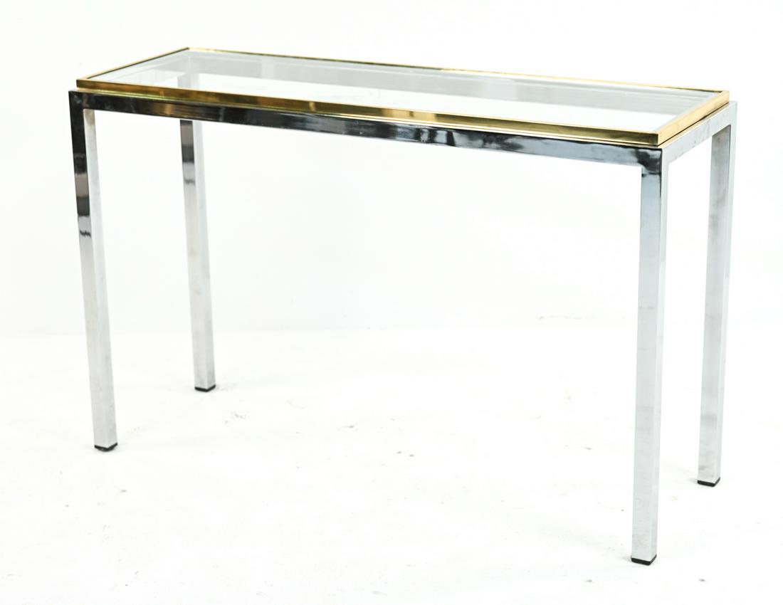 ATTR. WILLY RIZZO CHROME & BRASS CONSOLE TABLE (1 of 20)