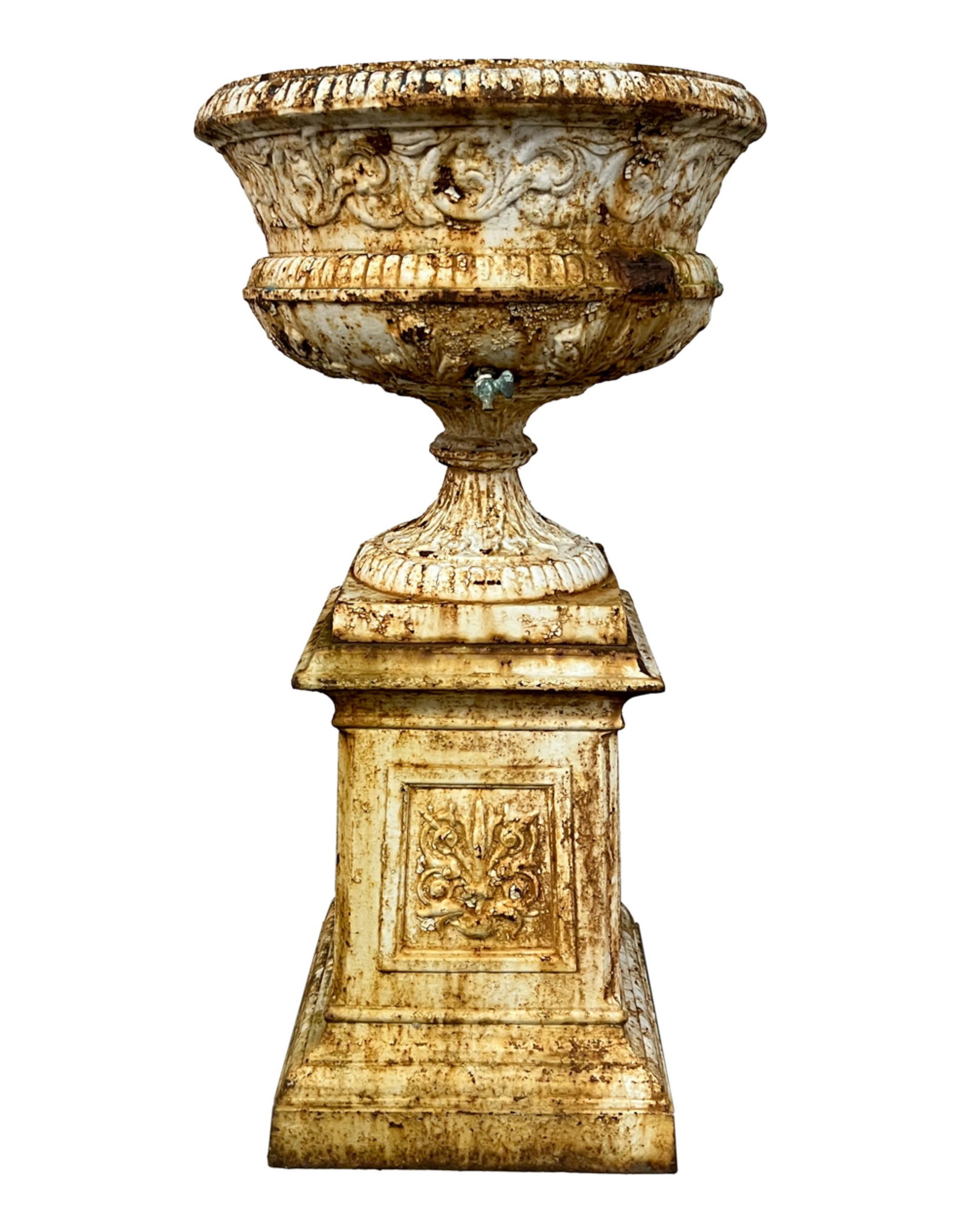 ANTIQUE CAST IRON URN PLANTER (1 of 14)