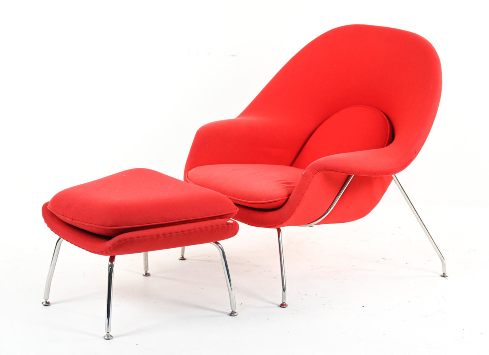 STYLE OF SAARINEN FOR KNOLL WOMB CHAIR & OTTOMAN (1 of 14)