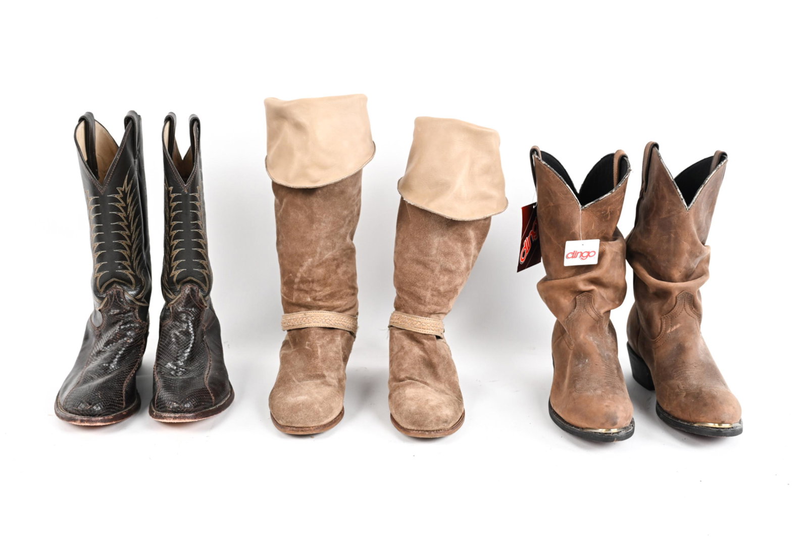 (3) PAIRS VINTAGE WESTERN-STYLE BOOTS, SIZE 11-13W (1 of 17)